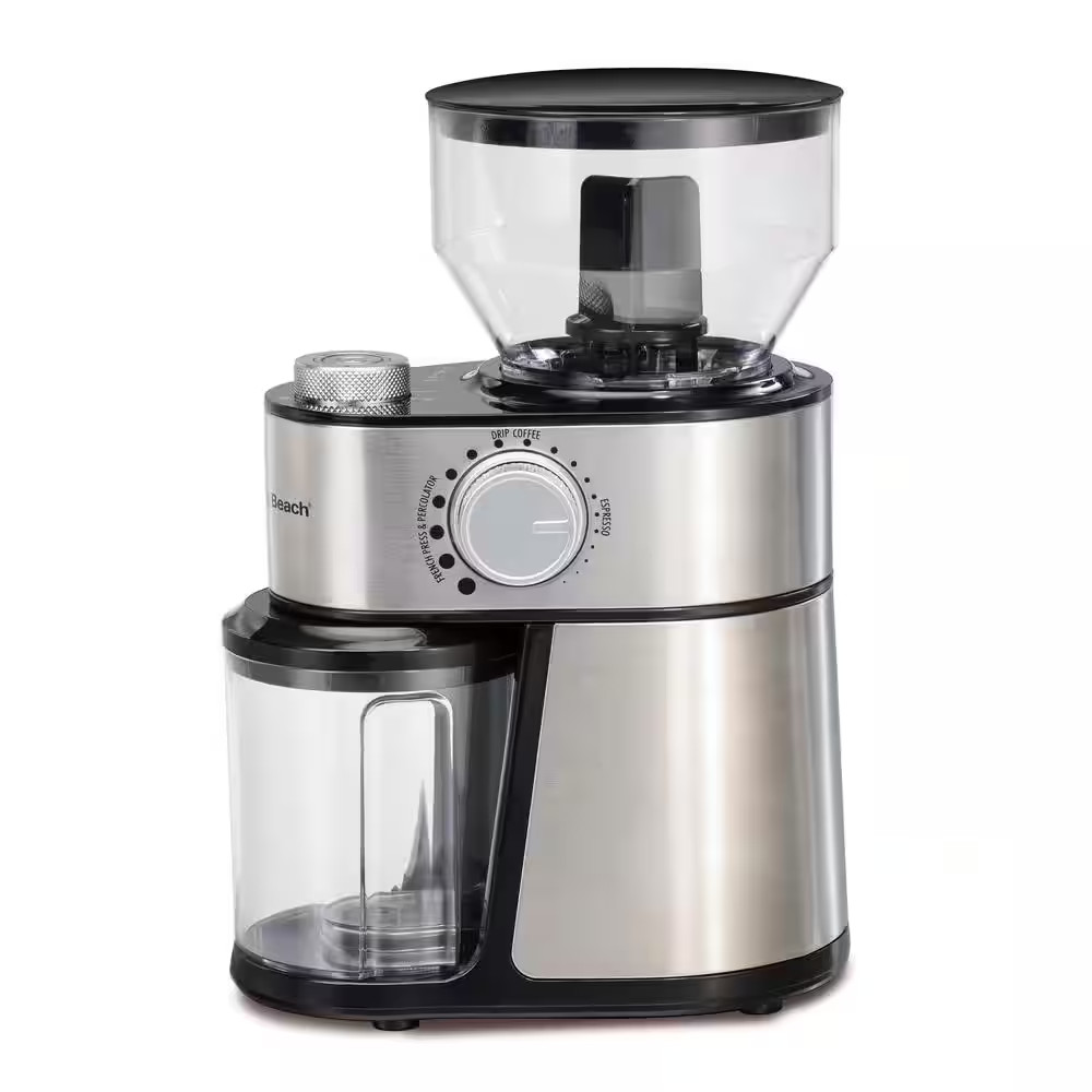 16 Oz Stainless Steel Burr Coffee Grinder