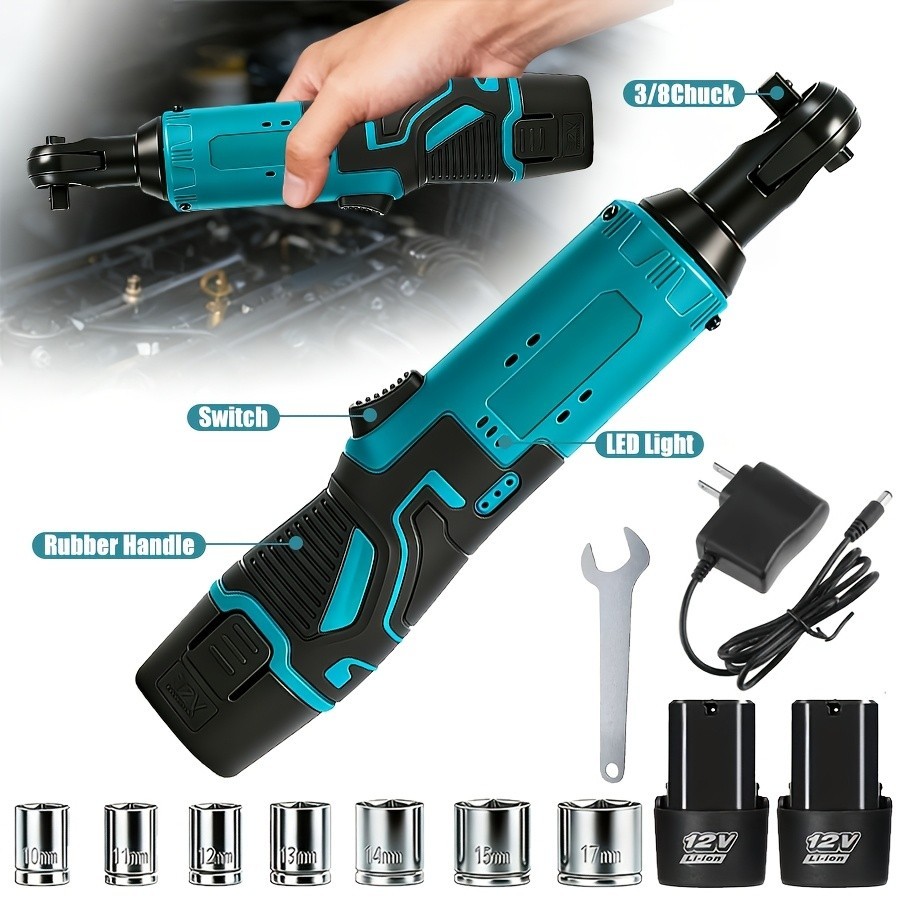 Cordless electric ratchet wrench set, brushless electric ratchet wrench, 12V