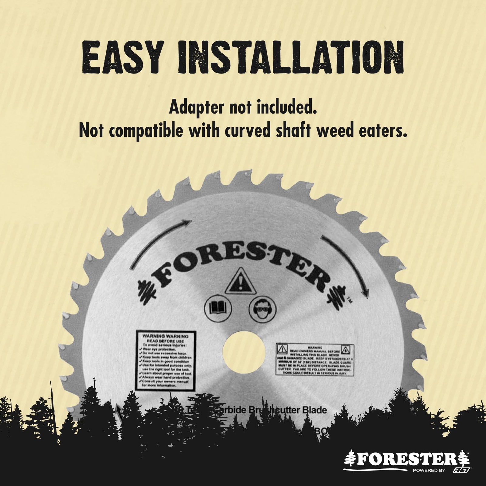 FORESTER Carbide Tip Brush Cutter Blade for Weedeater | 8in x 40 Tooth | Fits…