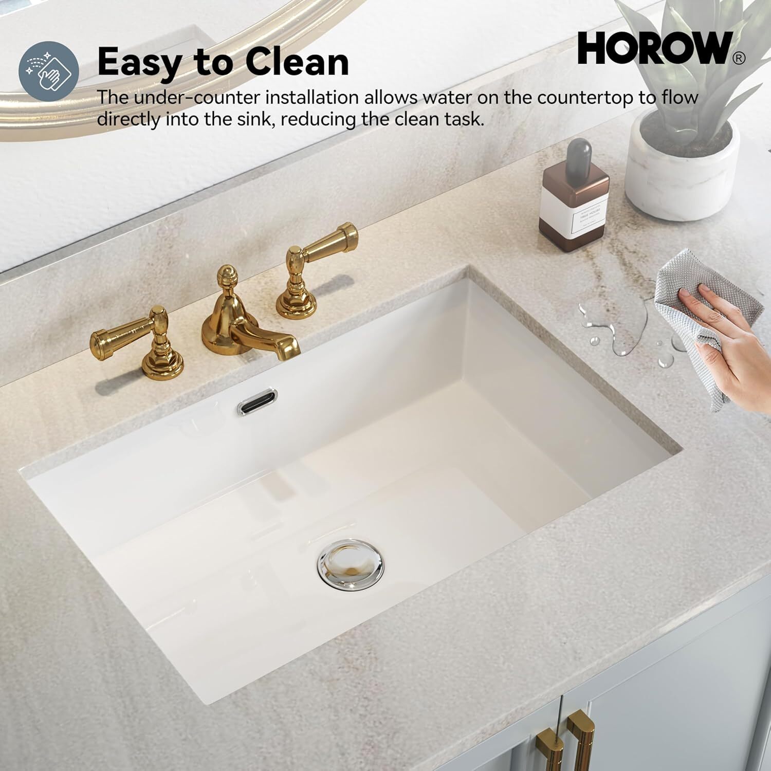 24” Rectrangle Undermount Vitreous Ceramic Lavatory Vanity Bathroom Sink White