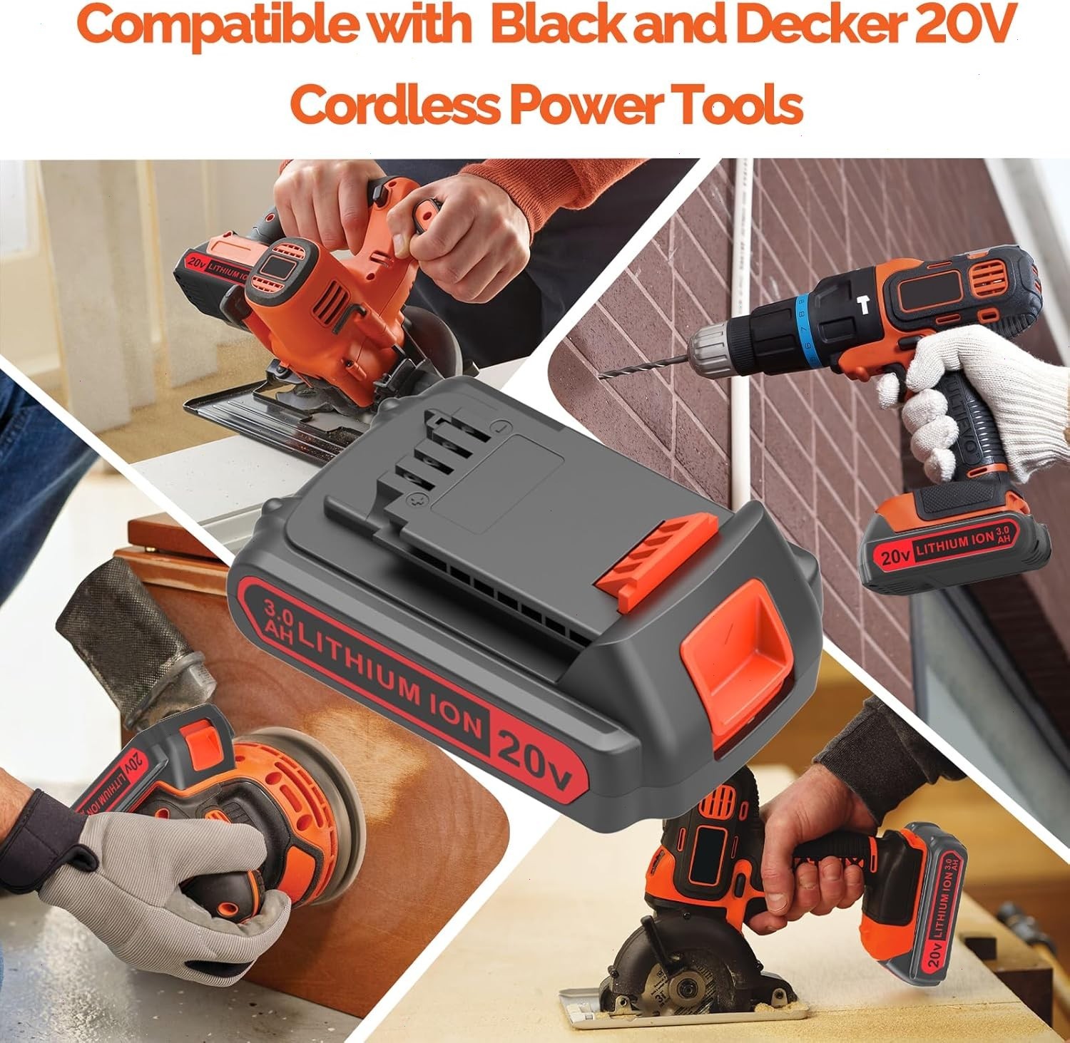 2PACK NEW 20V Lithium-ion Battery / Charger for BLACK DECKER 20 Volt LBXR20 LB20