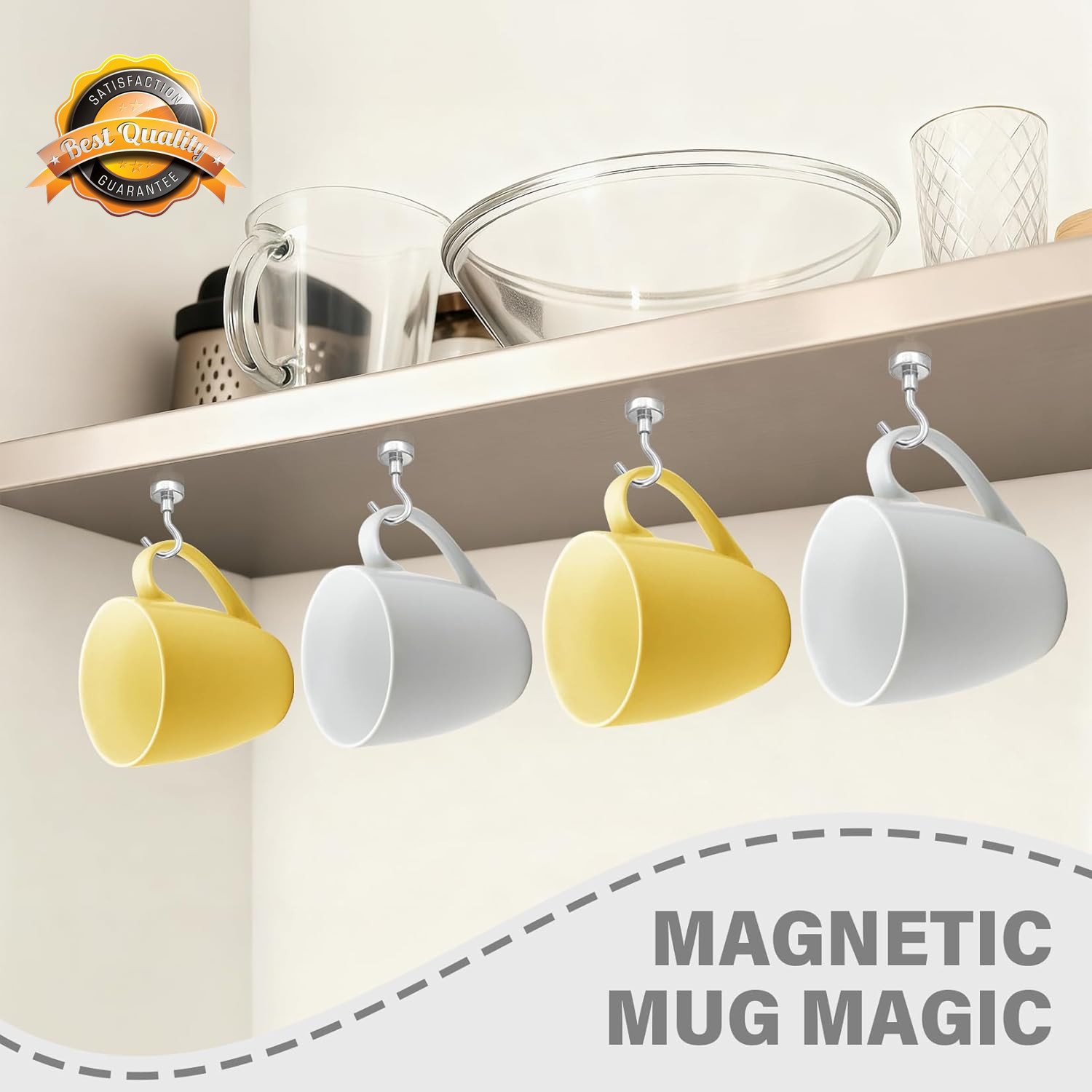 Magnetic Hooks Heavy Duty 30LB Strong Magnets Hanging Silver 8 Pack