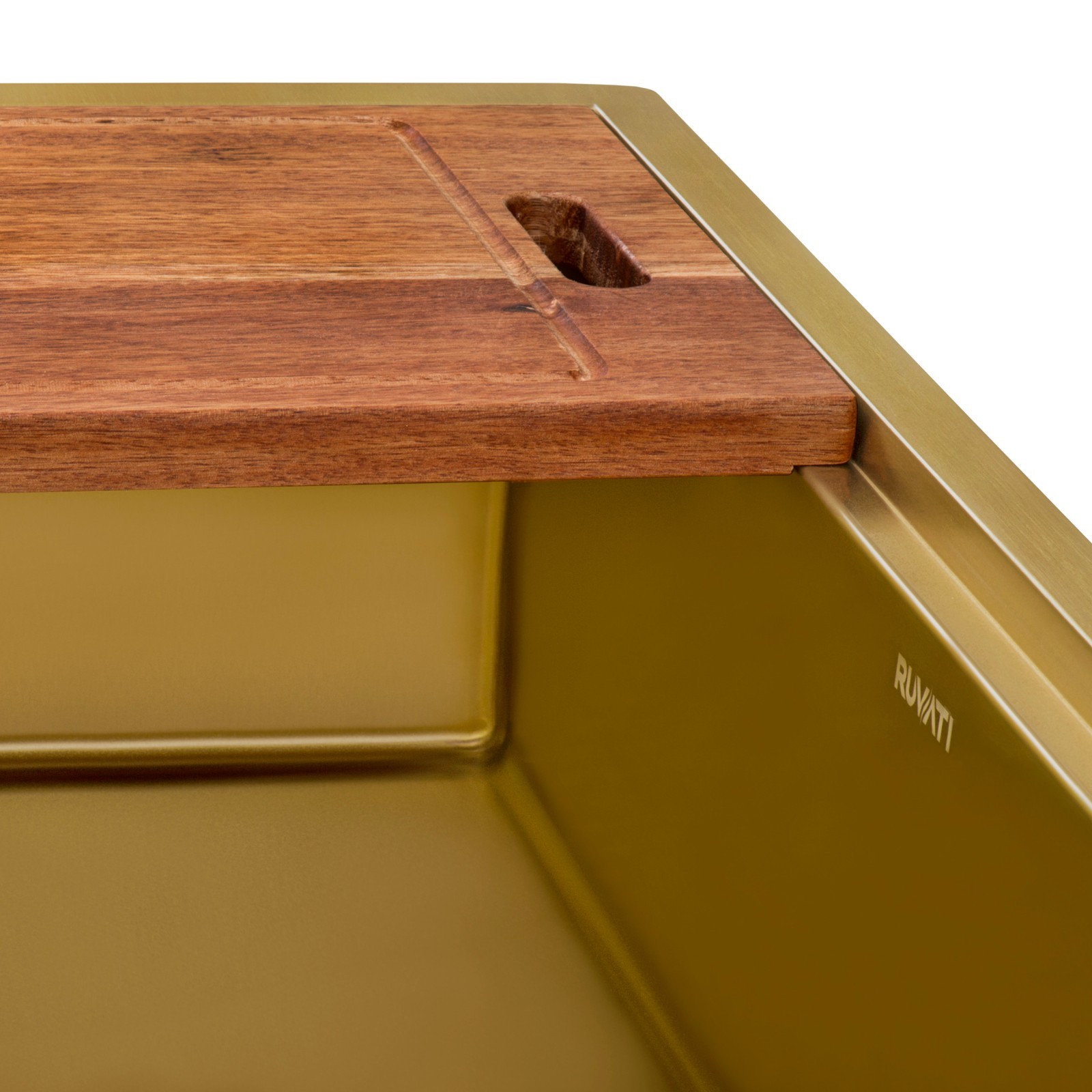 Ruvati 33″ Matte Gold Workstation Undermount Single Bowl Kitchen Sink- RVH6533GG