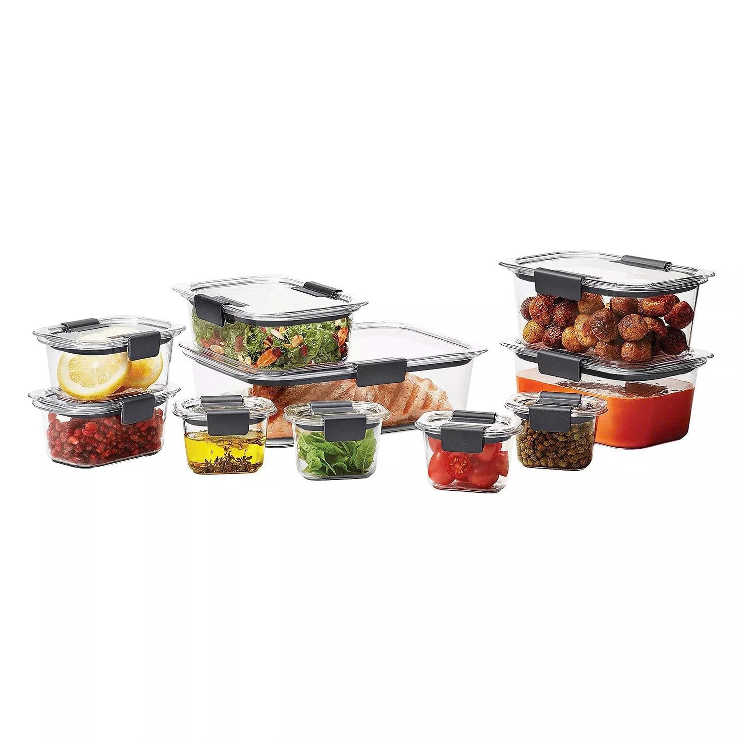 Rubbermaid Brilliance 20-Pc Airtight Food Storage Container Set BPA-Free Clear