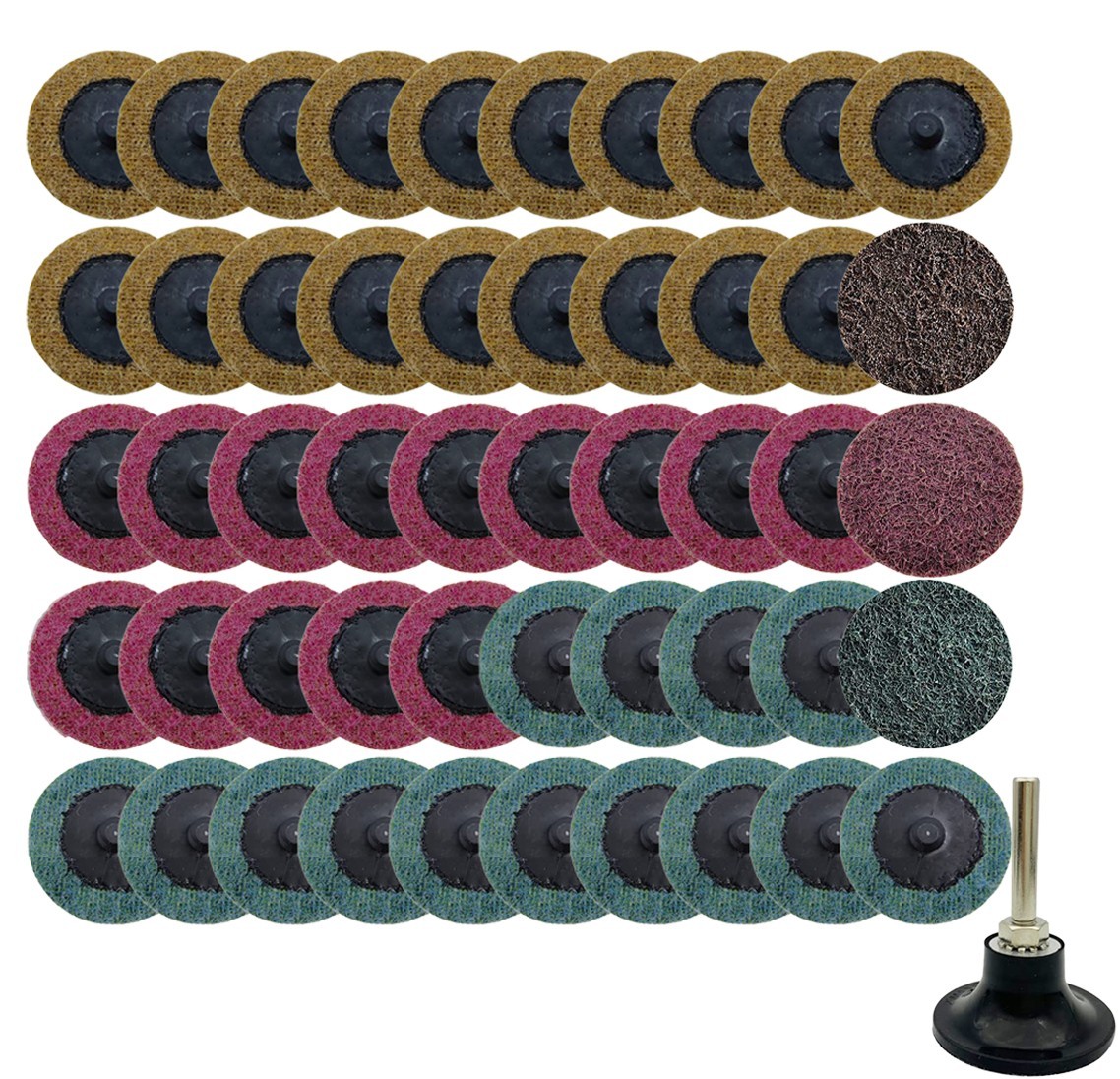 51 Pcs 2″ Nylon Surface Conditioning Discs for Grinding, Polishing & Deburring
