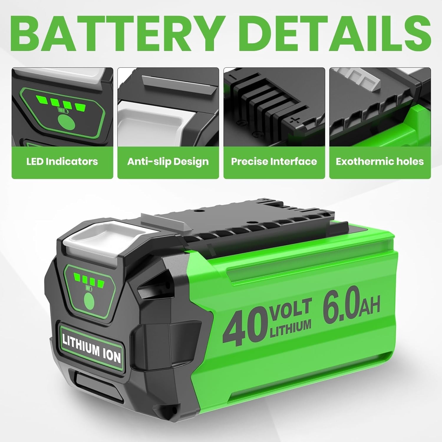 Battery For Greenworks 40V Lithium G-MAX Battery /Charger 29472 20292 206722