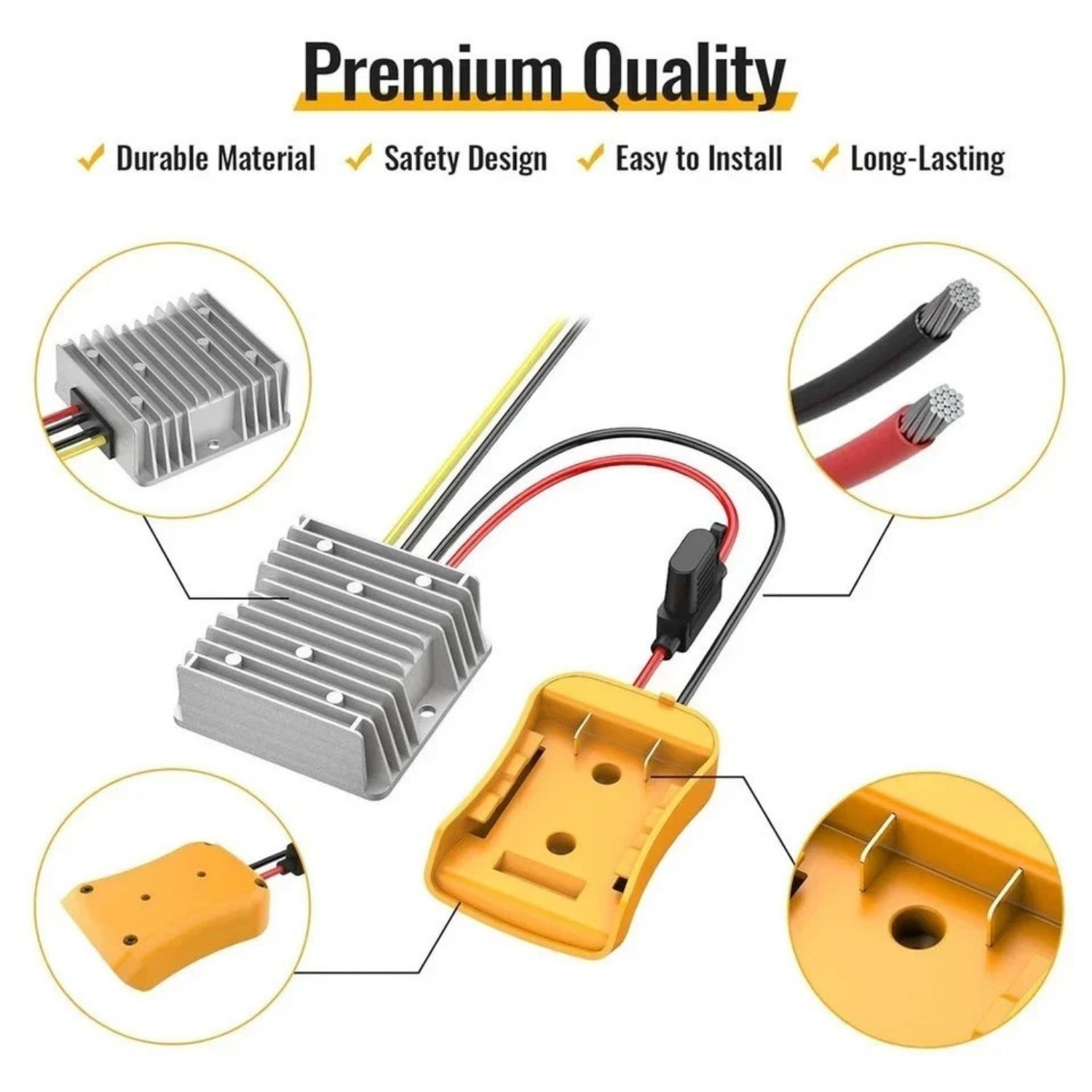 20V to 12V 20A Step Down Converter Adapter Compatible with Dewalt 20V Regulator