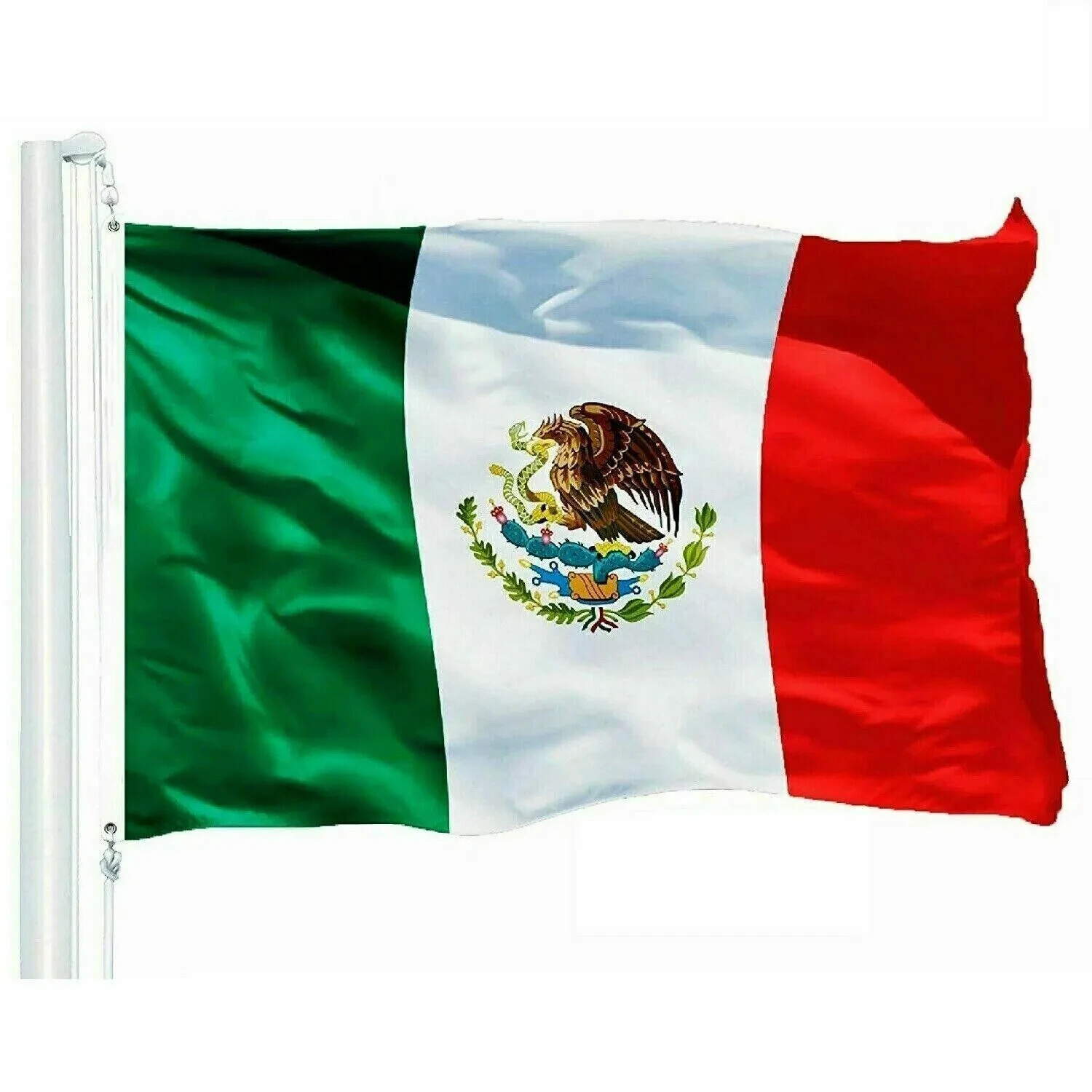 New 5’x8’ Polyester MEXICO FLAG Mexican Banner Pennant Bandera Indoor Outdoor