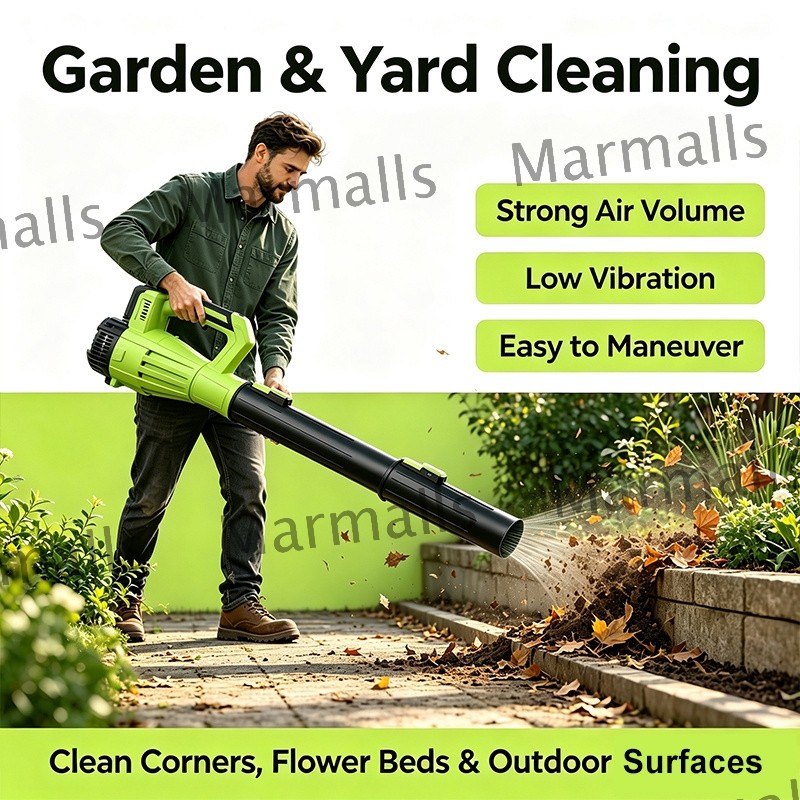 New Cordless Leaf Blower 650CFM/280MPH & 6 Speed Levels Electric w/2 Batteries