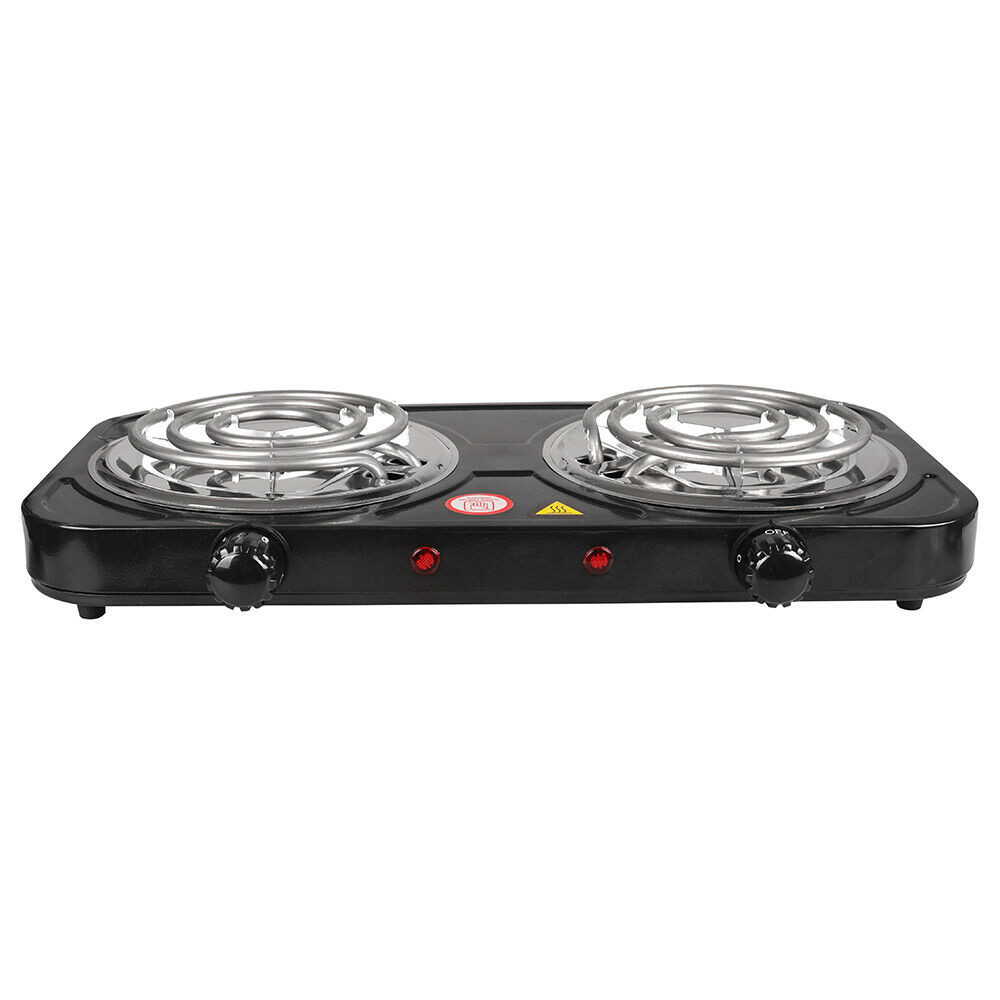 2000W Portable Kitchen Electric Double Burner Hot Plate Cooktop Cooking Stove