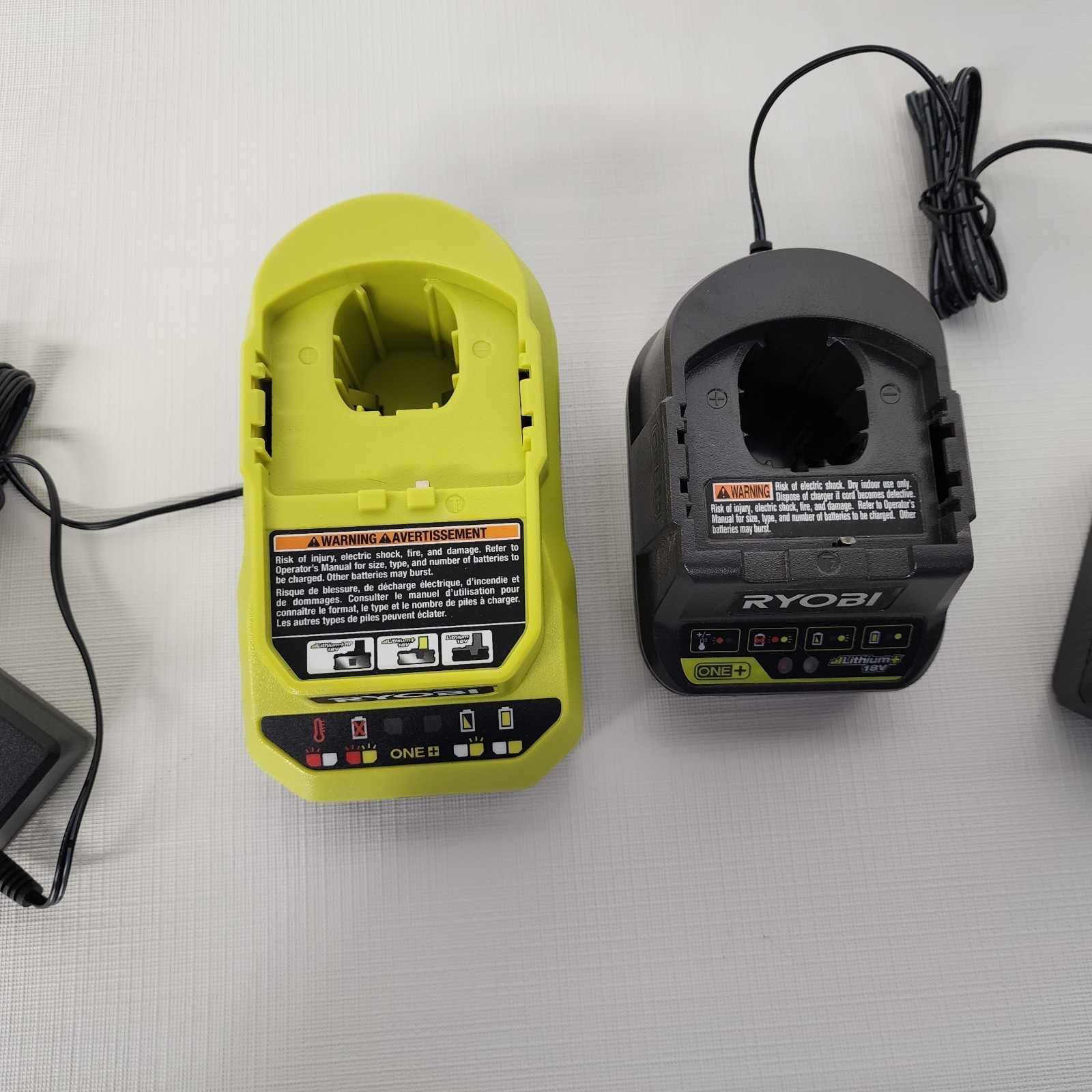 Ryobi 18V ONE+ Battery Chargers P118B & PCG002 Set – Tested & Working New no box