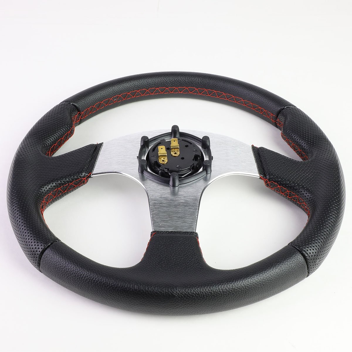 Dna Motoring 320Mm Racing Steering Wheel Horn Button 6-Bolt Aluminum Frame