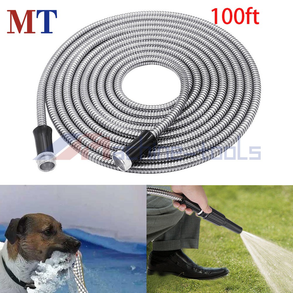 100 Feet Stainless Steel Metal Hose Pipe For Garden Water Hose Pipe Flexible