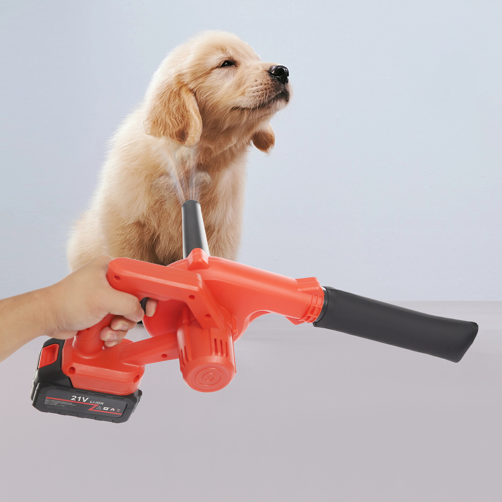 800W Battery Powered Cordless Leaf Blower, 6000-8000rpm Suction Blowing Machine