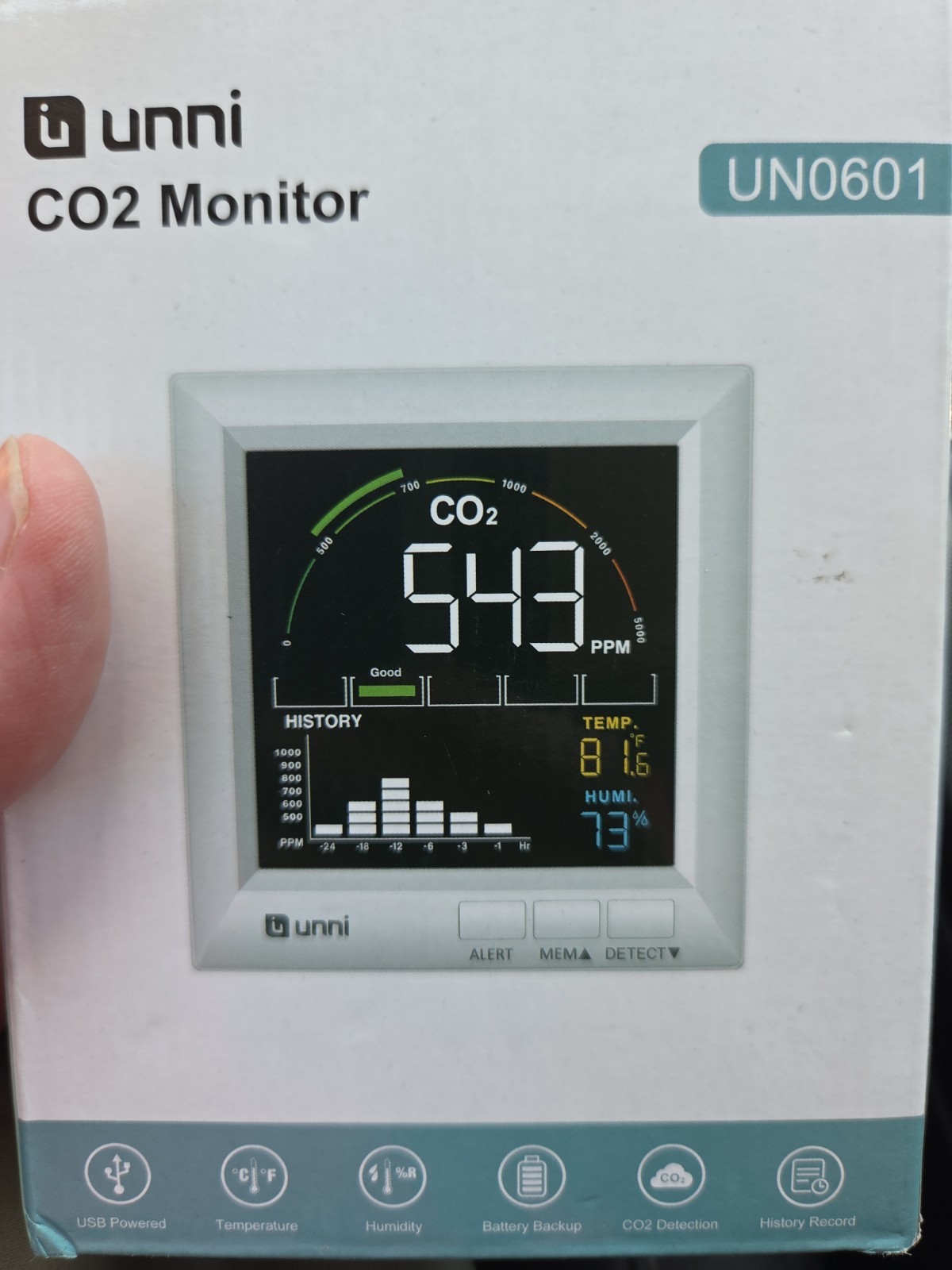 Unni – CO2 Monitor – Model UN0601- Brand New!!