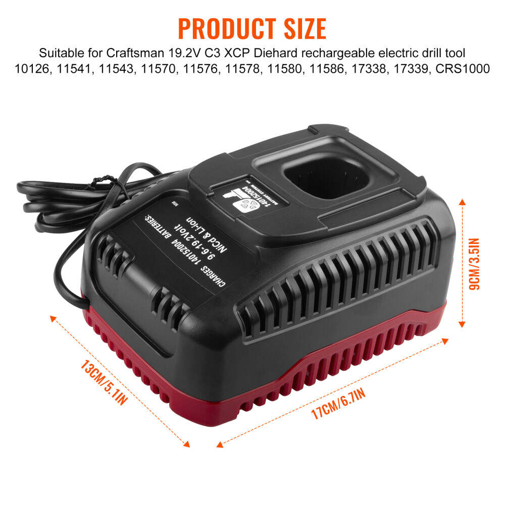 Fast Charger For Craftsman C3 19.2 Volt Lithium NiMh XCP Battery 140152004 11375