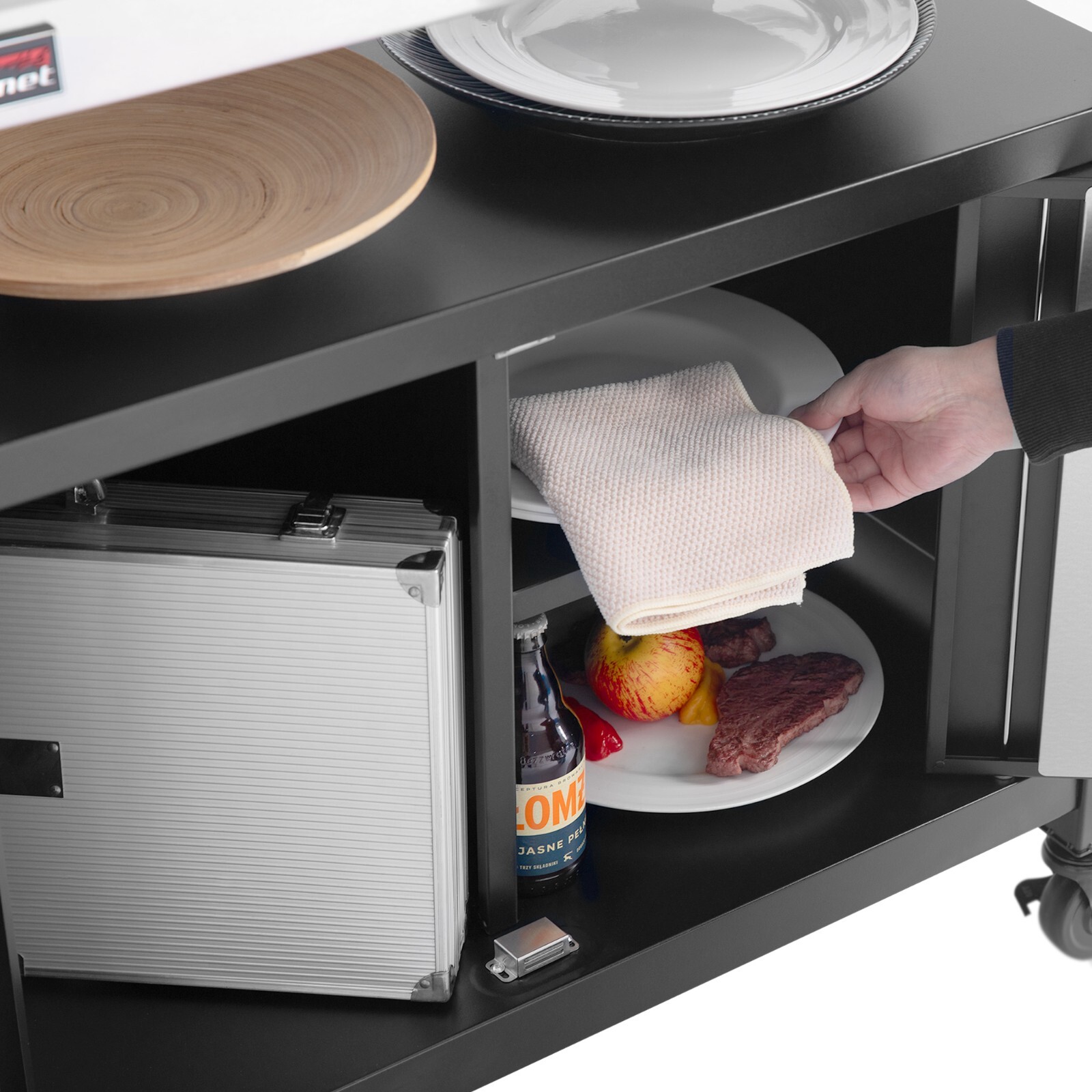 Royal Gourmet Movable Kitchen Cart with Storage Cabinet Grill Food Prep Table