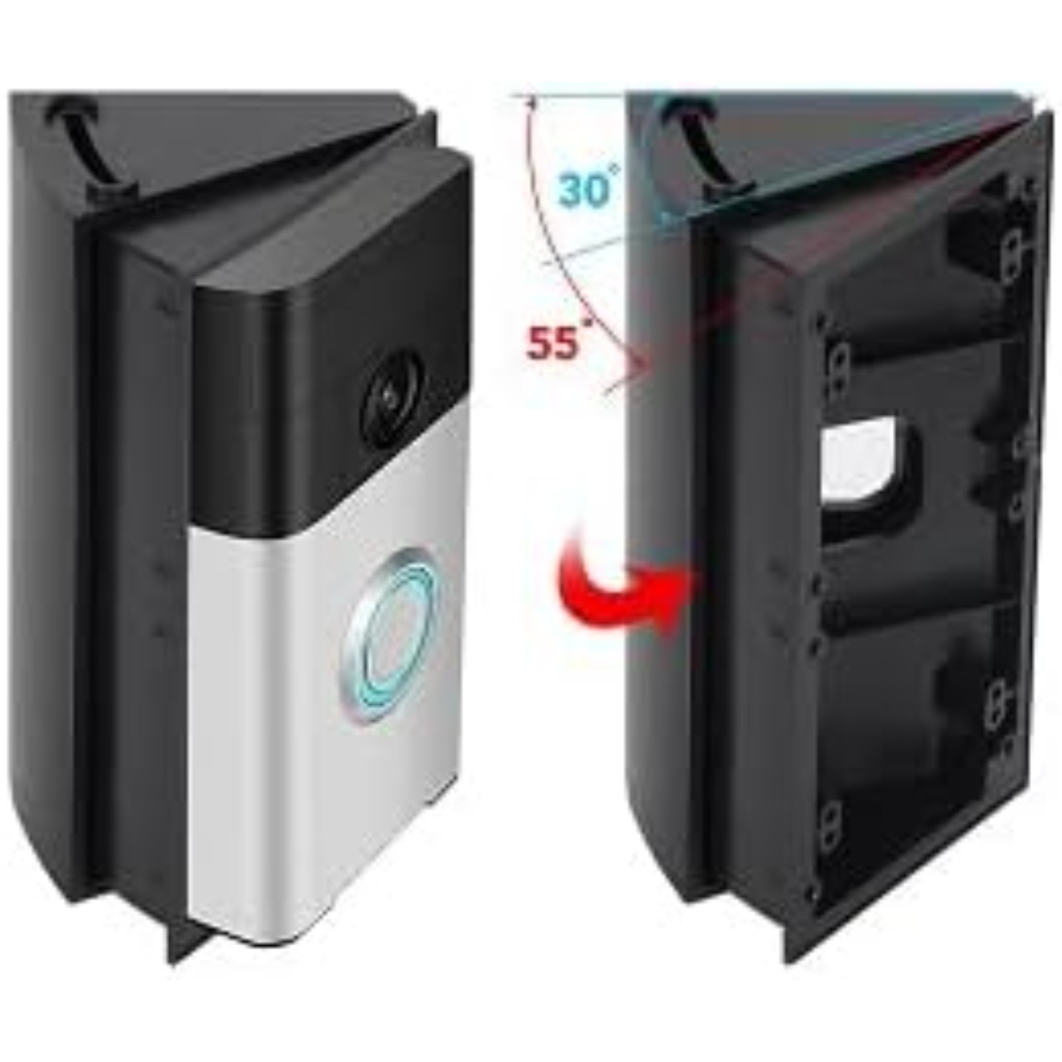 Adjustable Doorbell Angle Mount for Ring Video Doorbell 2/3/3Plus/4