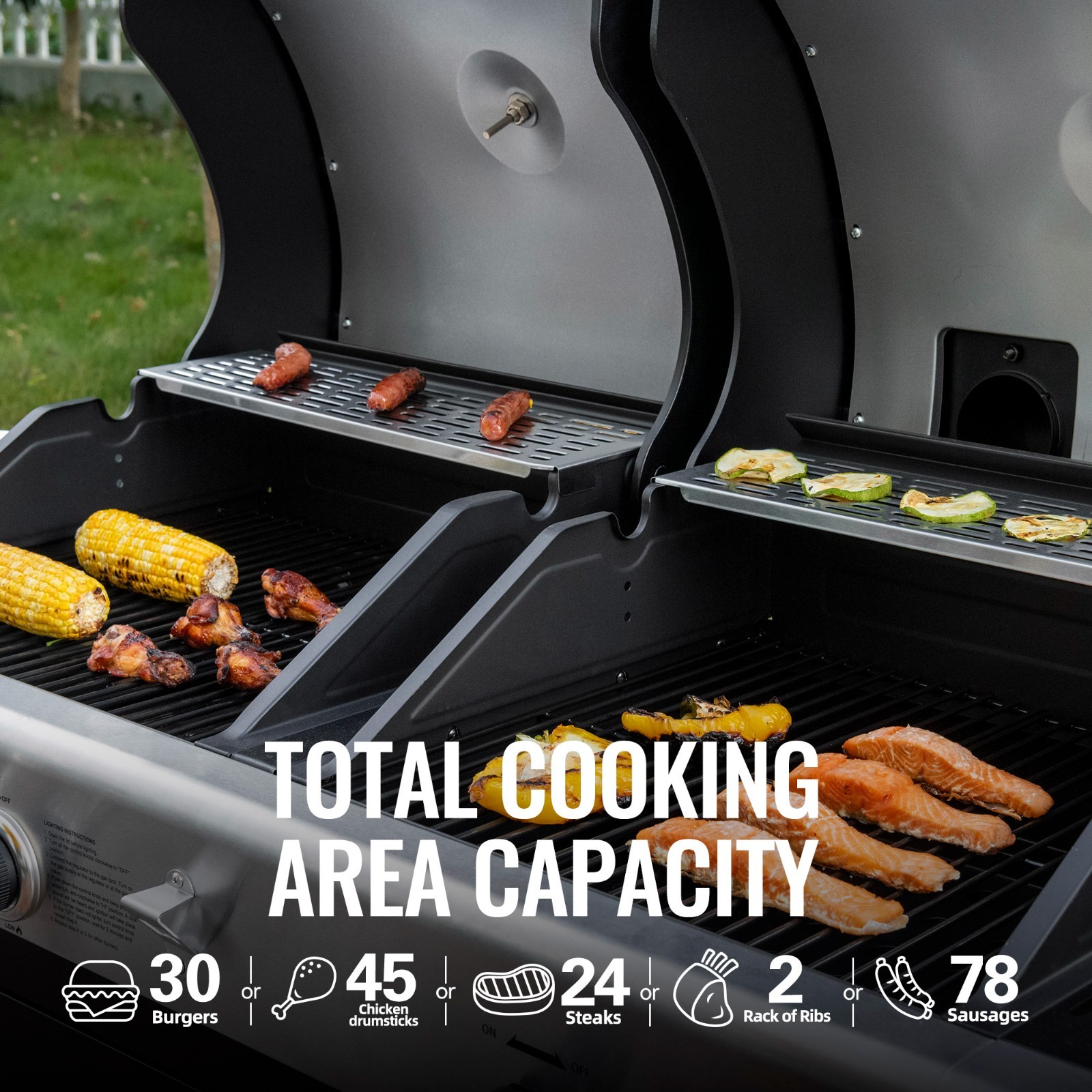 Royal Gourmet Gas Charcoal Combo Grill Dual Fuel Outdoor BBQ With Cover Black