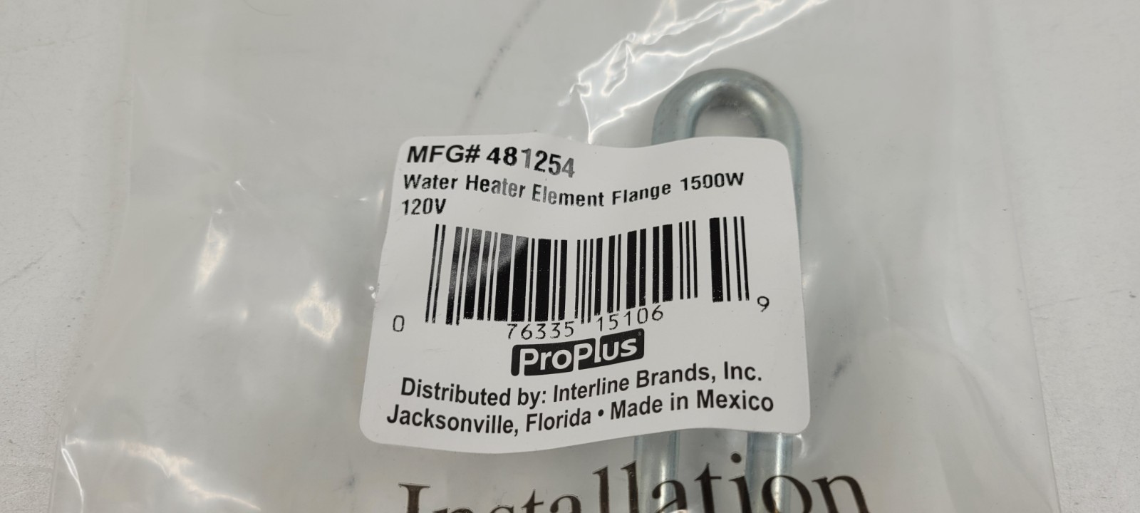 Water Heater Element High Density 1500W, 120V Universal Flange Style 481254 NEW