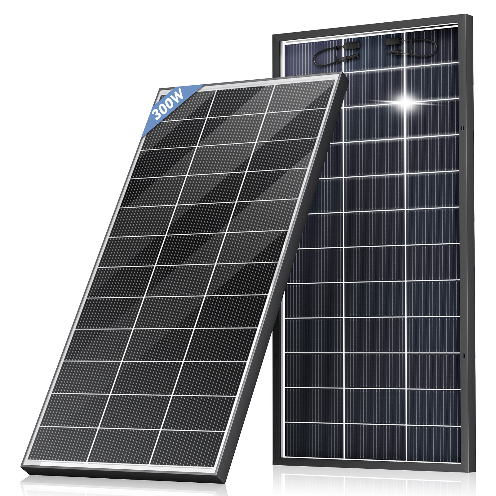 300W Bifacial N-Type Solar Panel Mono 12/24V Charging Home PV Off-Grid RV Boat