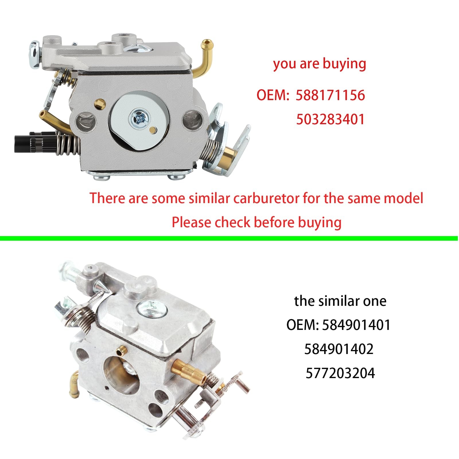 Carburetor for Husqvarna Weed Eater Trimmer Brushcutter 123L 223L 323L 326LS 325