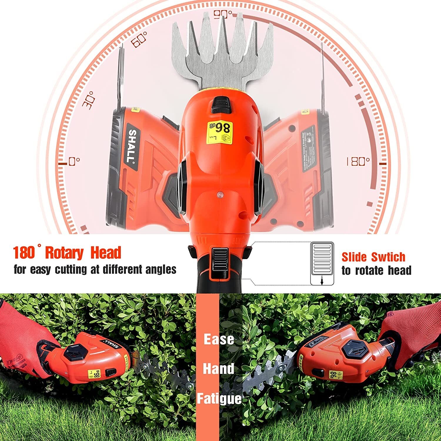 SHALL Cordless Grass Shear Shrubbery Trimmer ,Hedge Shears/Grass Cutters US