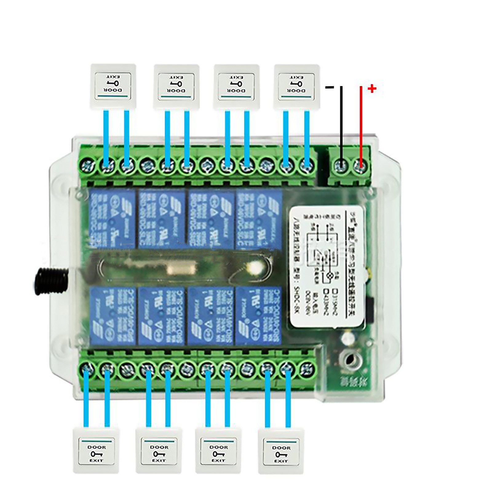 Stable 8 Channel Wireless RF433MHz Remote Control Switch Relay Module DC8-86V