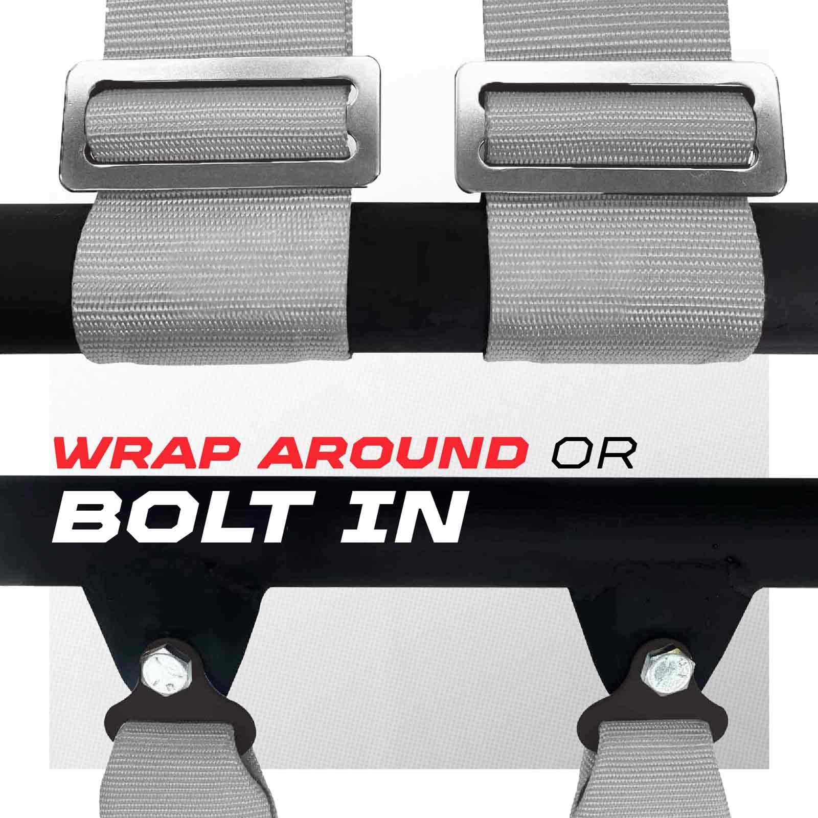 1pc Silver 5 Point Harness for Bucket Seat, Latch Release, 9 Color Options, R…