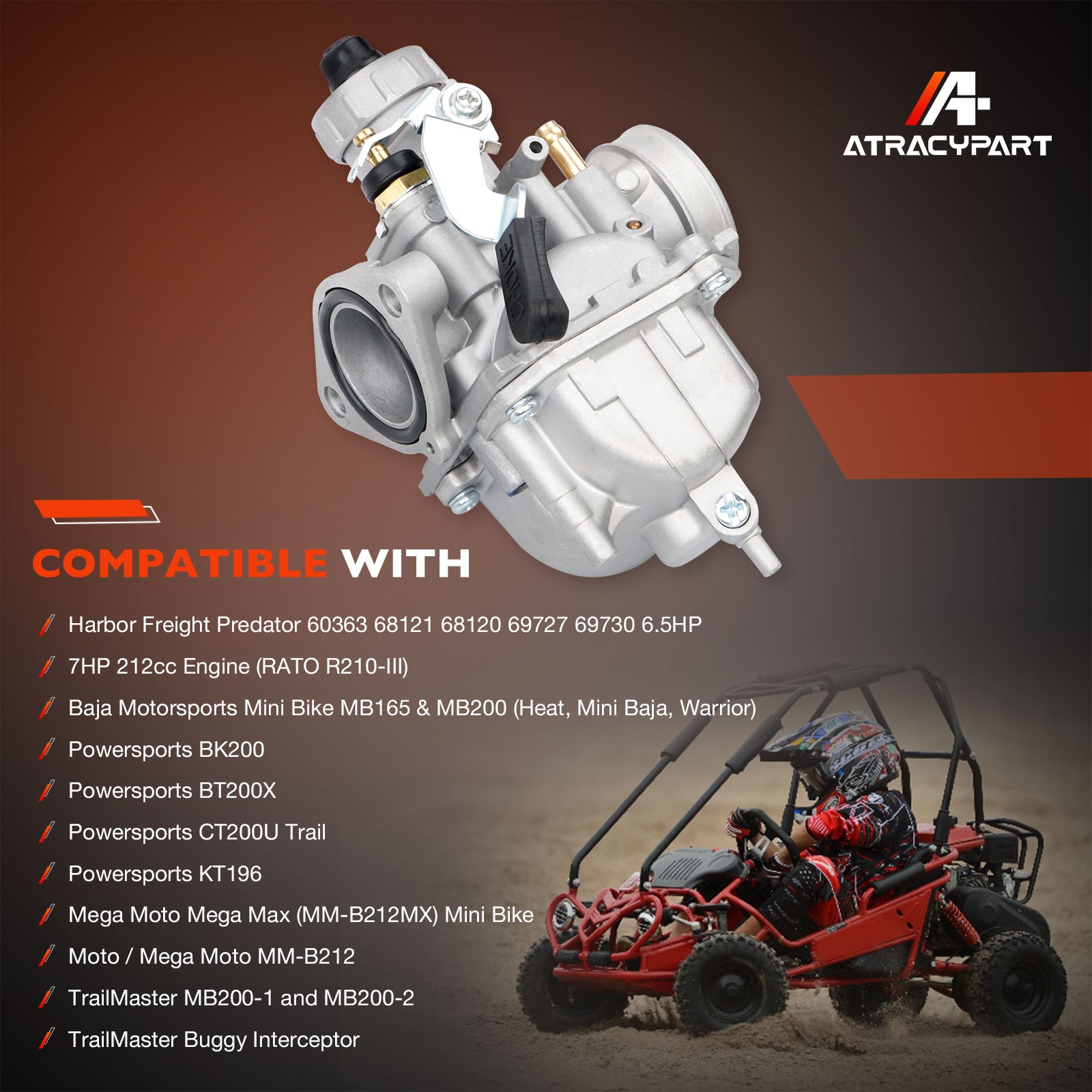 VM22 26mm Carburetor Throttle Assembly Kit For Predator 212cc 224cc 196cc CT200U