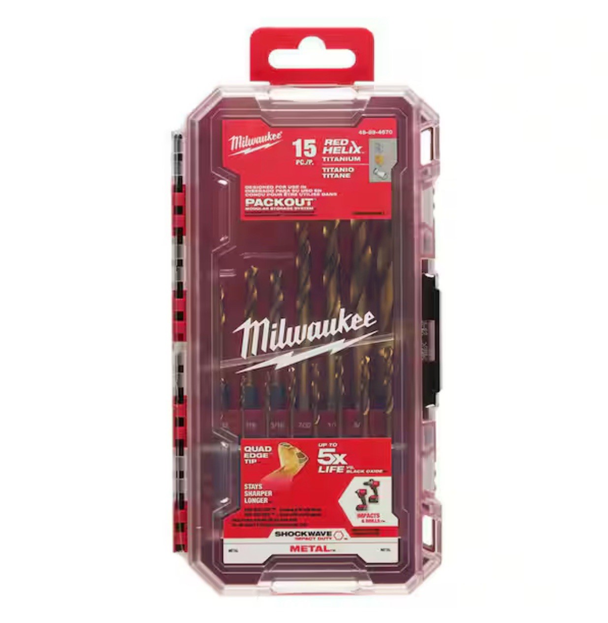 Milwaukee 48-89-4670, SHOCKWAVE Impact Duty Titanium Drill Bit Set (15-Piece)