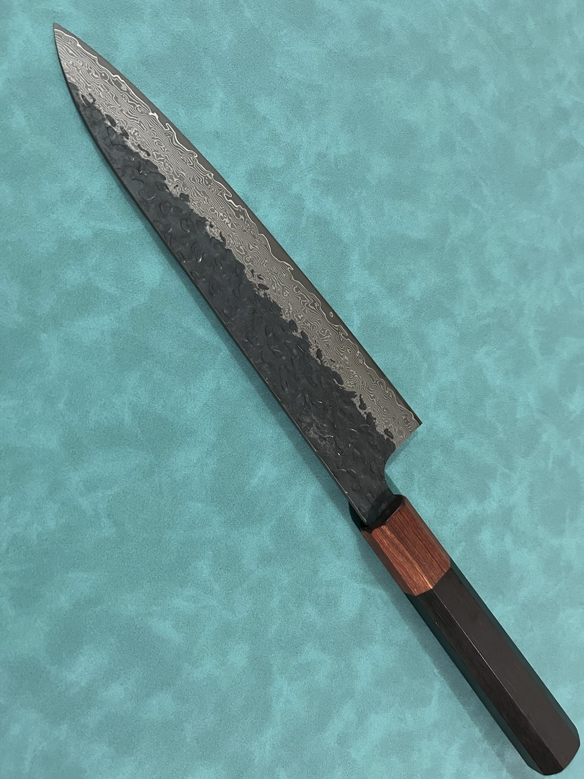 Japanese VG10 Damascus Gouty 210mm 8″ Hammered Kurouchi Chef Knife Meat Veg