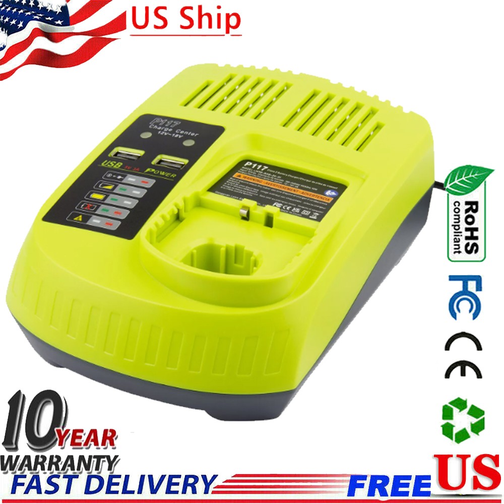 P117 Fast Charger For RYOBI For One+ Plus P108 18V High Capacity Lithium Battery