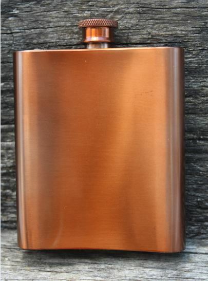 W&P MAS-FLASK Copper Pocket Hip Flask, Leakproof, Stainless Steel, Travel Flask,