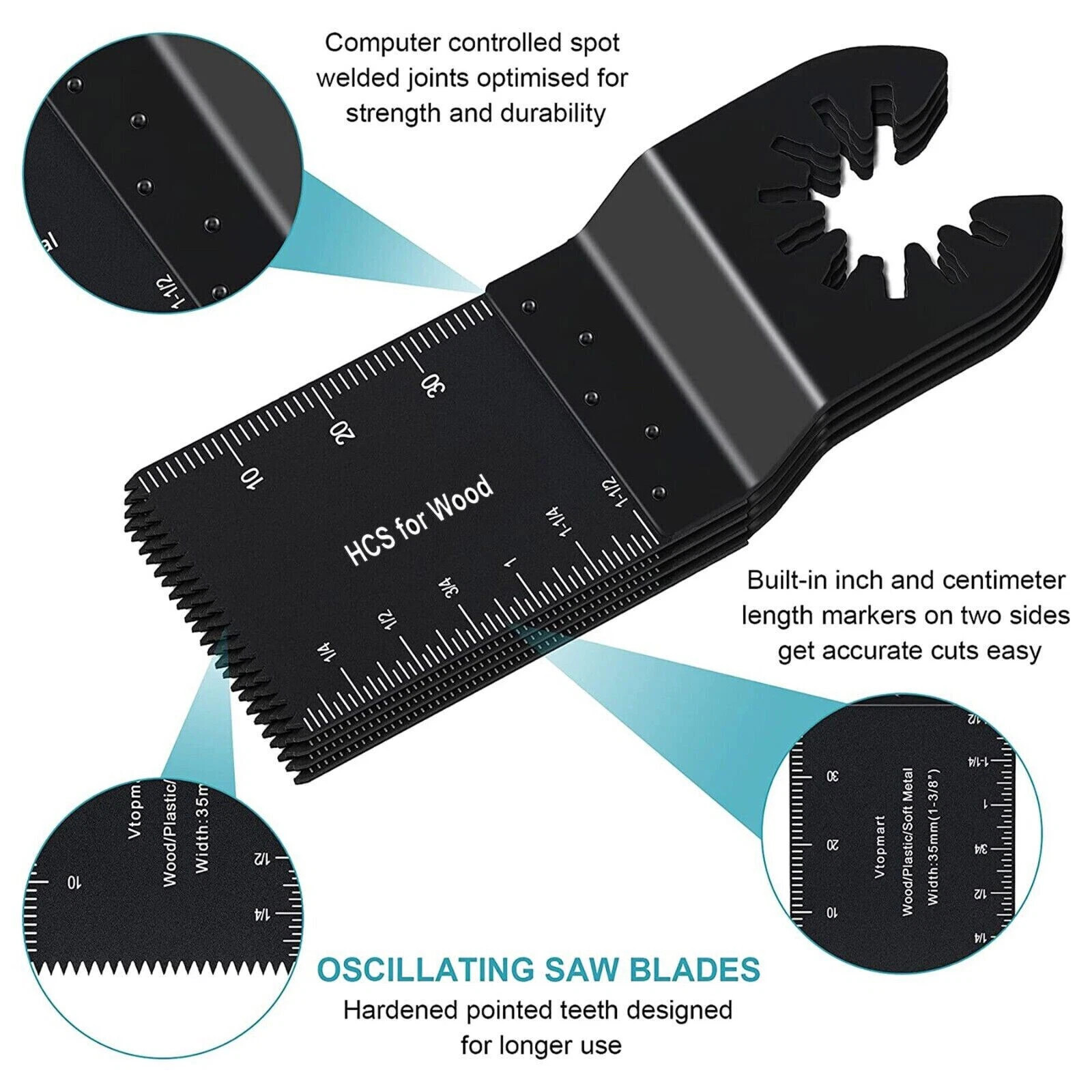 20pcs Oscillating Multi Tool Saw Blades Wood Metal Cut Cutter For Dewalt Fein