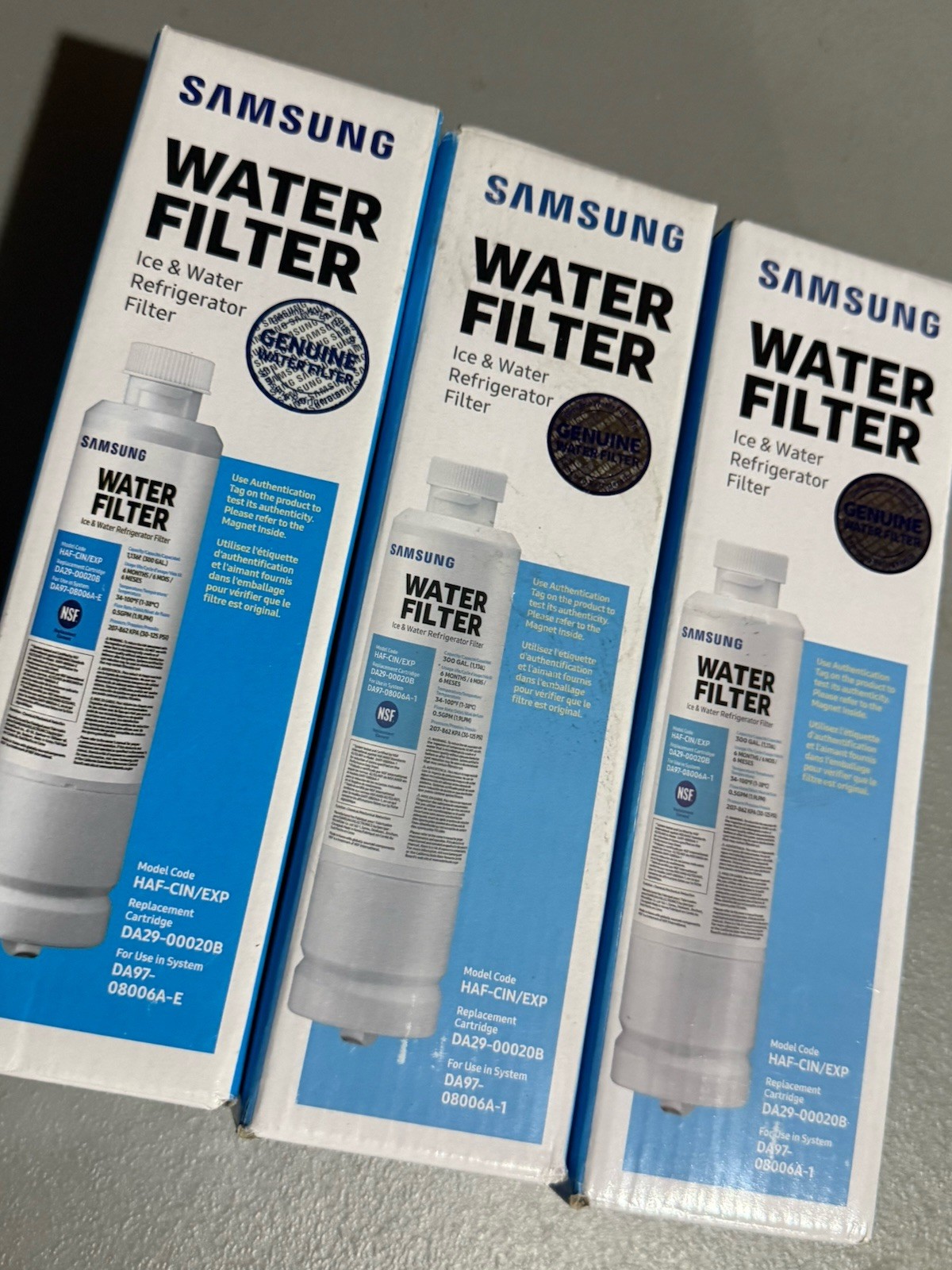 3 New Genuine Samsung DA29-00020B / HAF-CINS/EXP Refrigerator Filters OB Sealed
