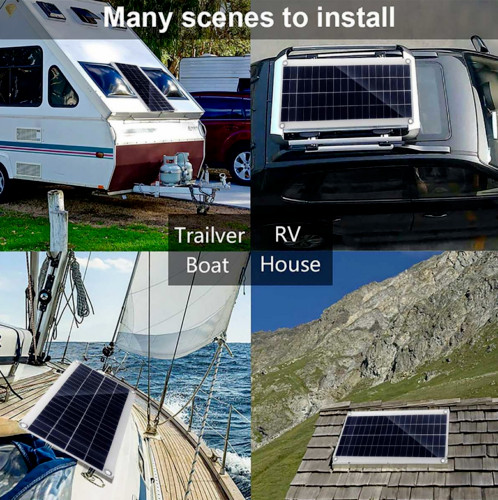 300W Watt Flexible 18V Mono Solar Panel Home RV Rooftop Camping Off-Grid Power