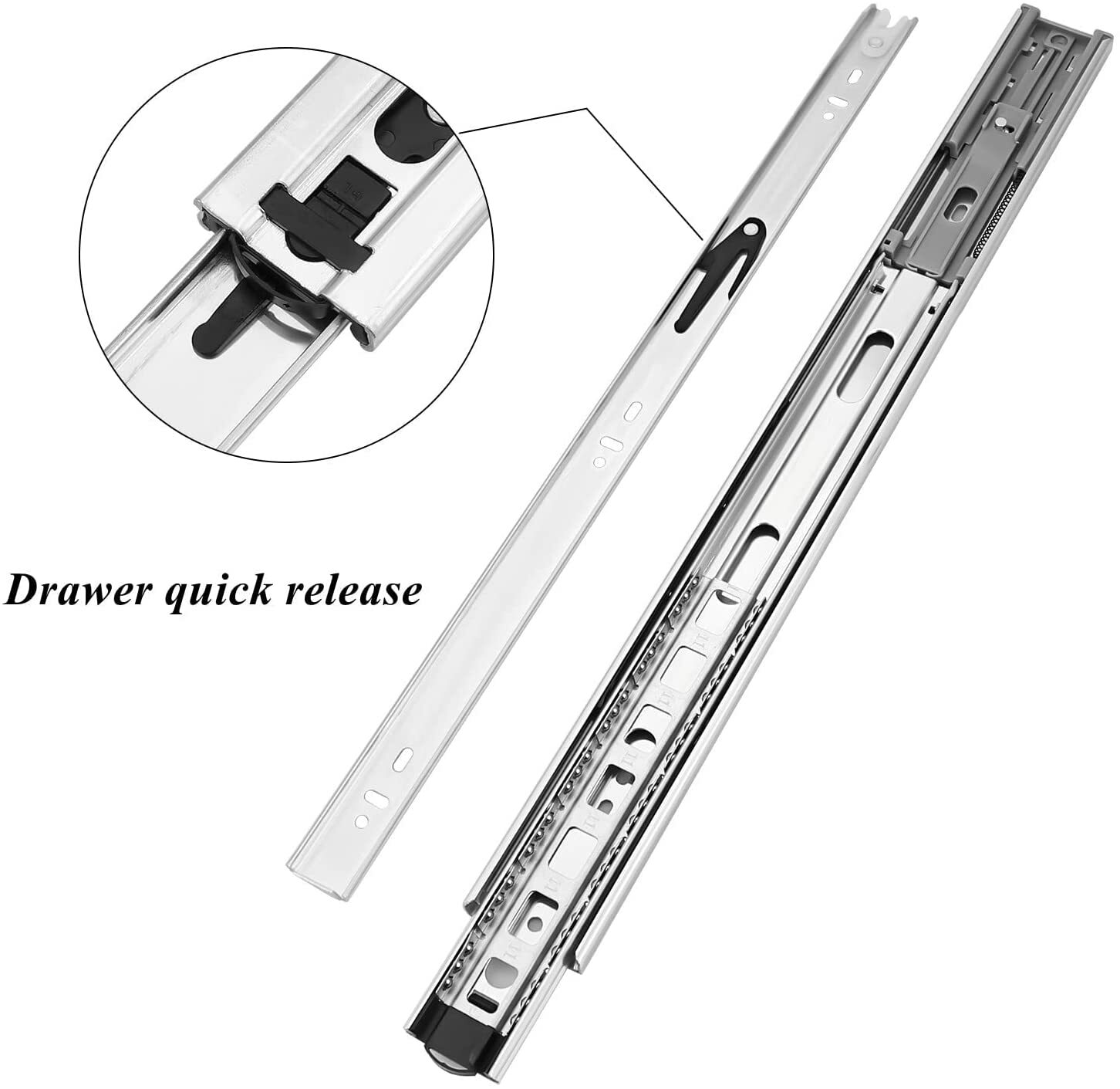 12-22In Soft Close Full Extension Drawer Slides Rear Mount Ball Bearing+Brackets