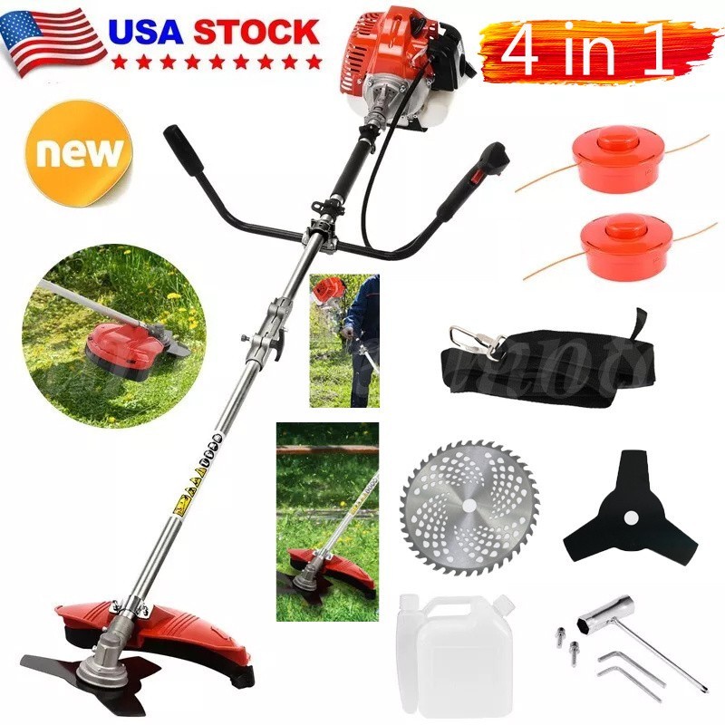 52CC 2-Stroke 4-in-1 Gas Weed Eater Straight Shaft String Trimmer Grass Cutter_✔