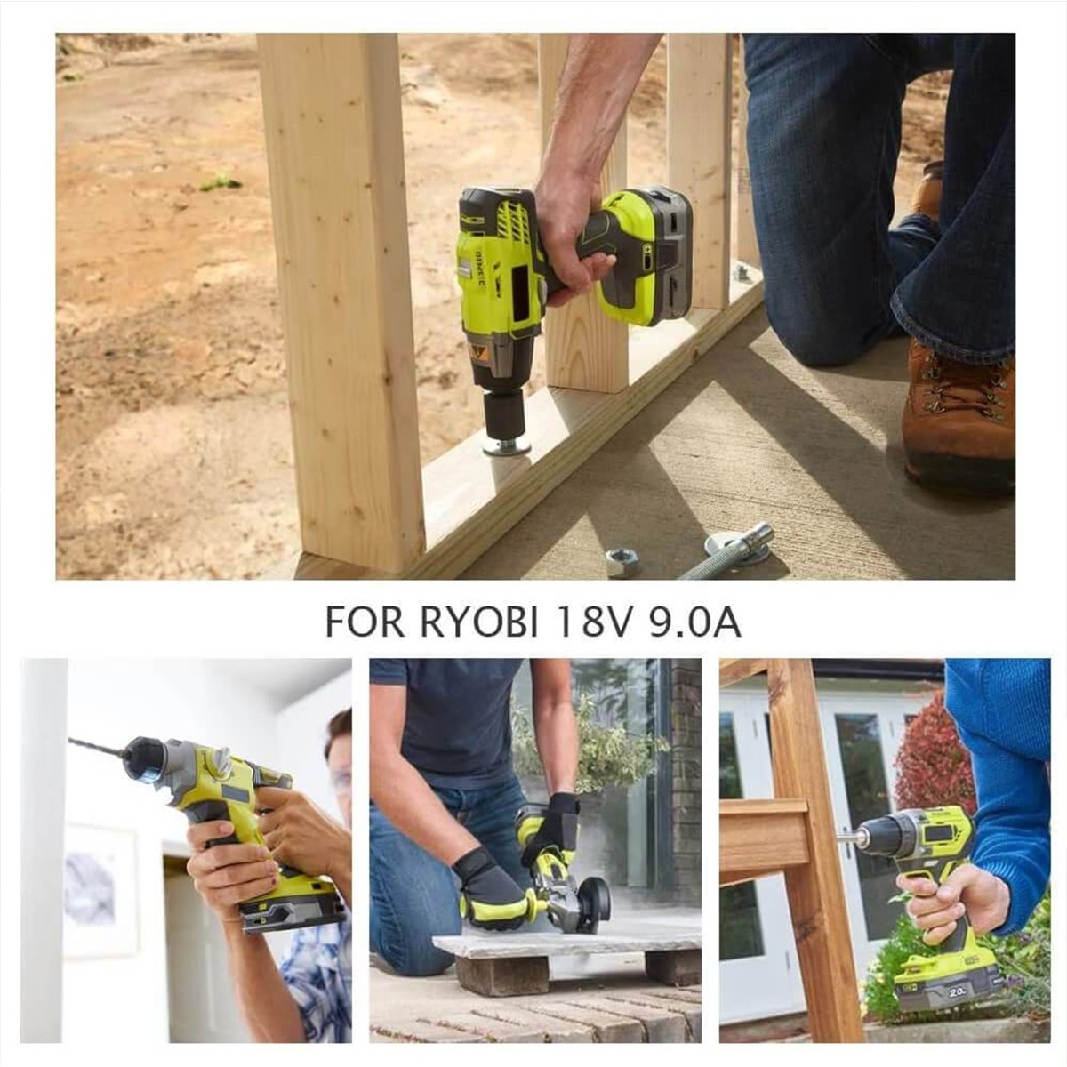 9.0AH For RYOBI P108 18V High Capacity Battery 18Volt Lithium-Ion One+ Plus P109