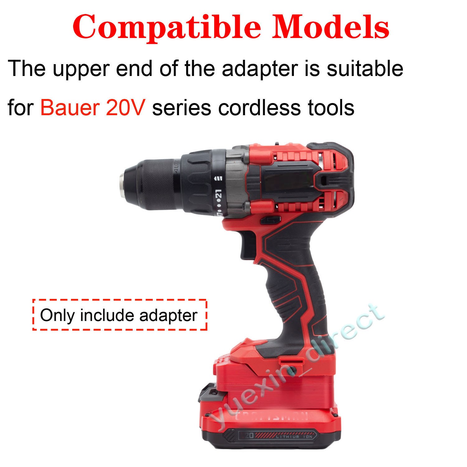 Adapter For Craftsman 20V V20 Lithium-ion Battery to for Bauer 20V Cordless Tool
