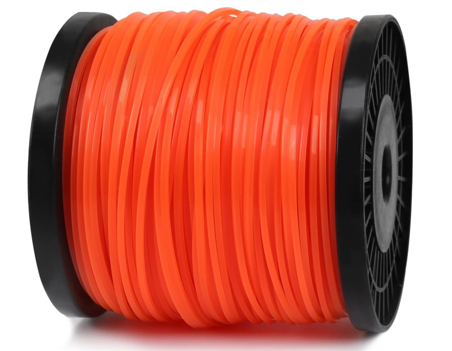 Square Orange Heavy Duty Weed Eater String, Premium Nylon Universal 0.095″x1.7LB