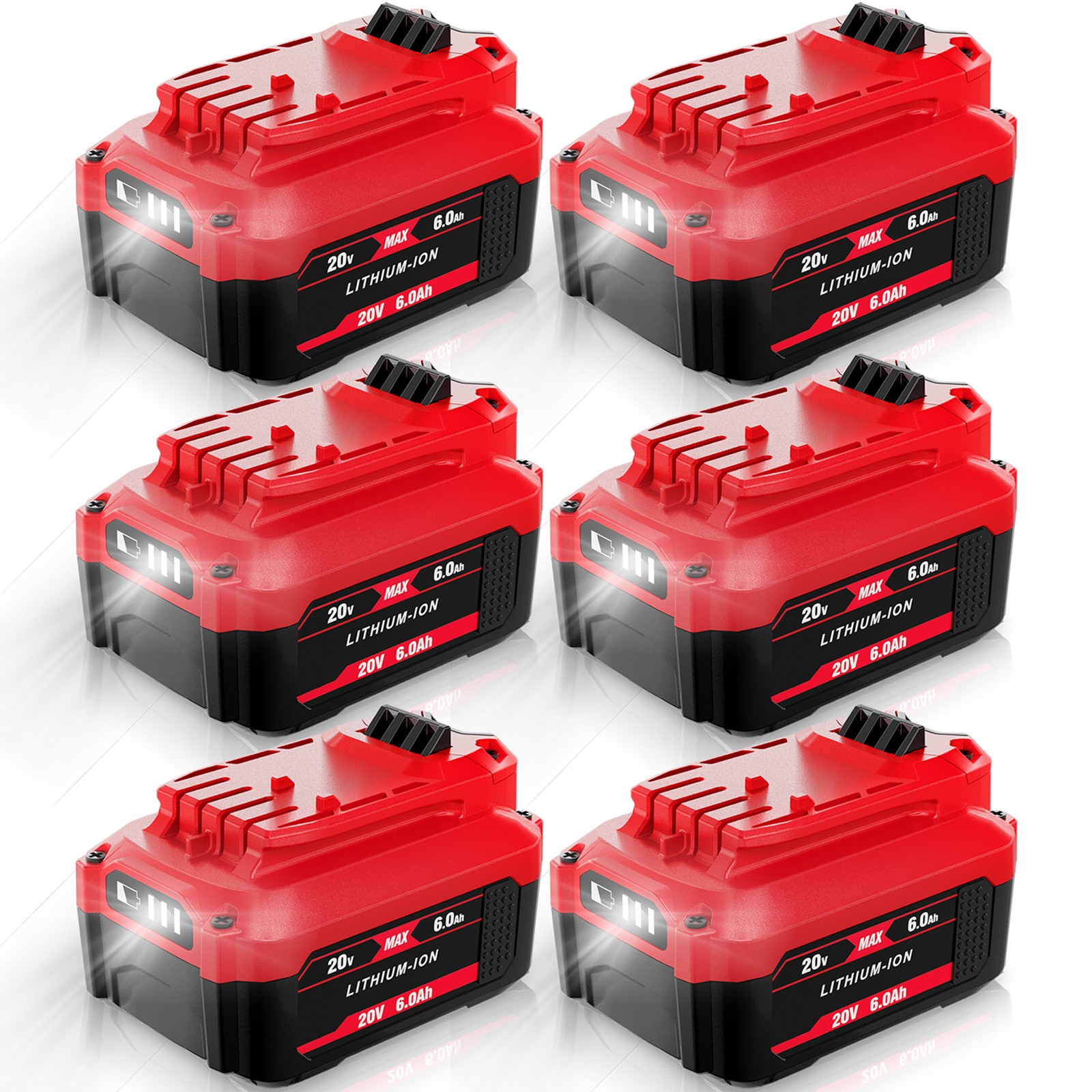 6PACK 20V 6.0AH For Craftsman 20 Volt MAX Li-ion Battery CMCB204 CMCB202 CMCB201