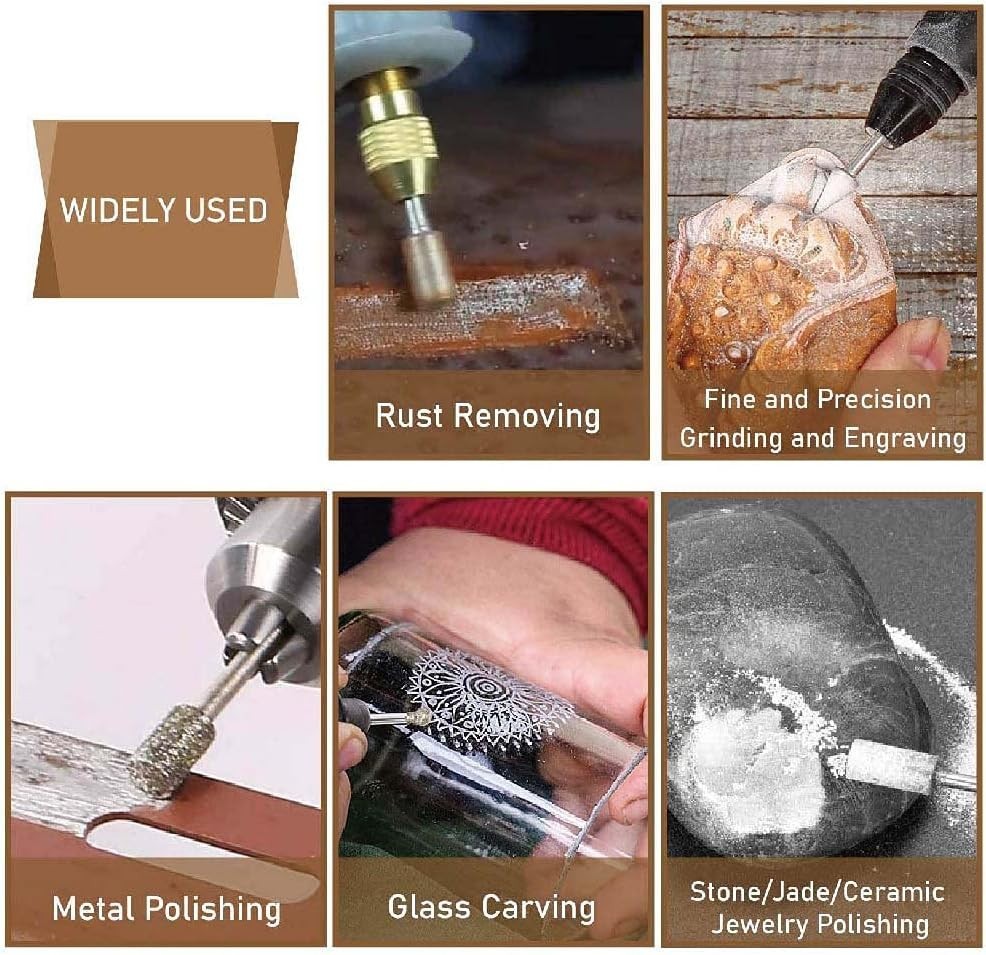 20-Piece Diamond Burr Set for Precision Engraving & Polishing – 1/8 Inch Shank