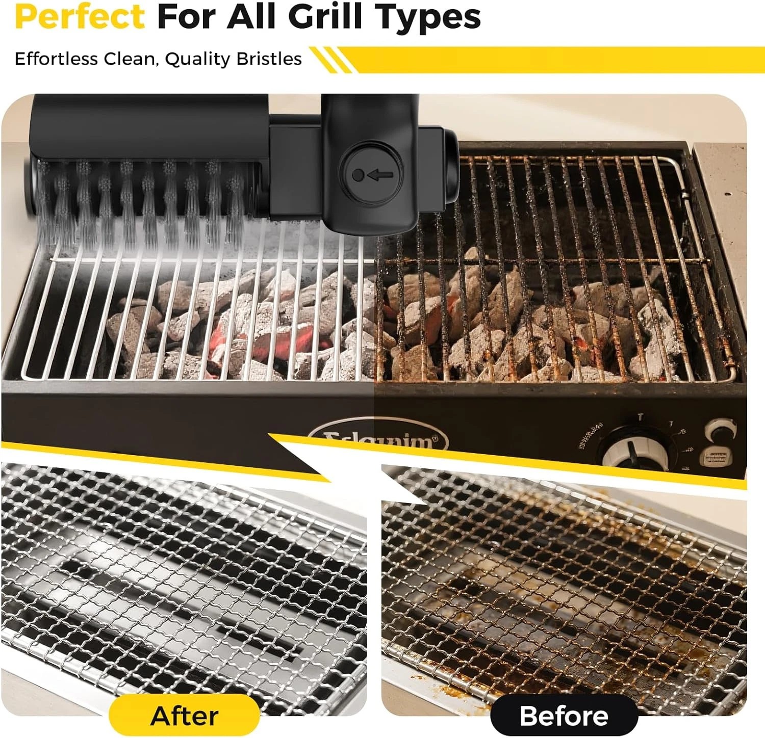 Electric BBQ Grill Brush – 2600mAh Rechargeable Cleaning Brush Wireless Cleaner