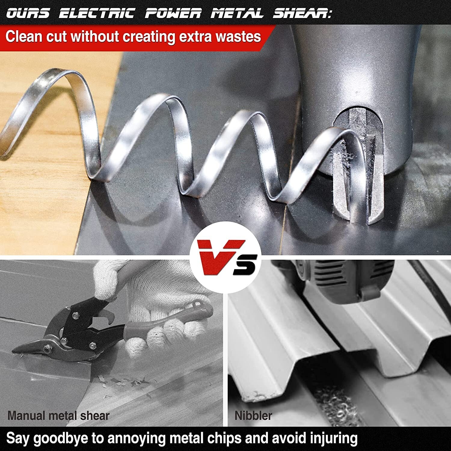 SHALL Electric Metal Shear,4.0-Amp Corded Sheet Metal Cutter,360 Swivel Head