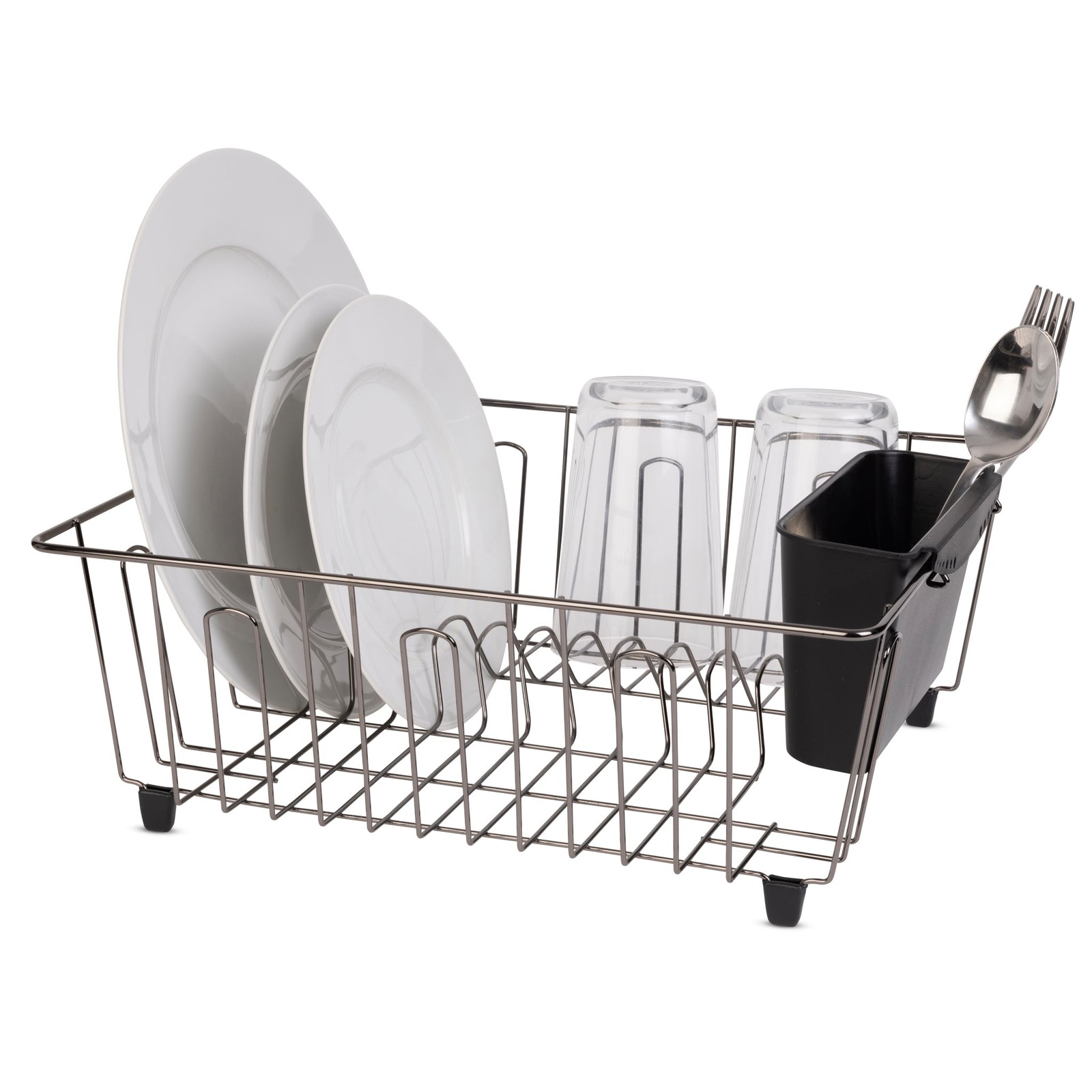 Small Dish Drainer Rack – Chrome/Black