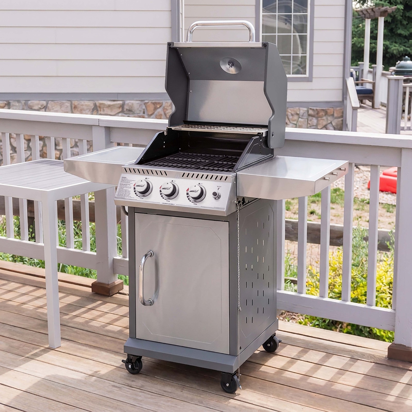 Royal Gourmet 3-Burner Gas Grill Stainless Steel Outdoor Garden BBQ Cooking