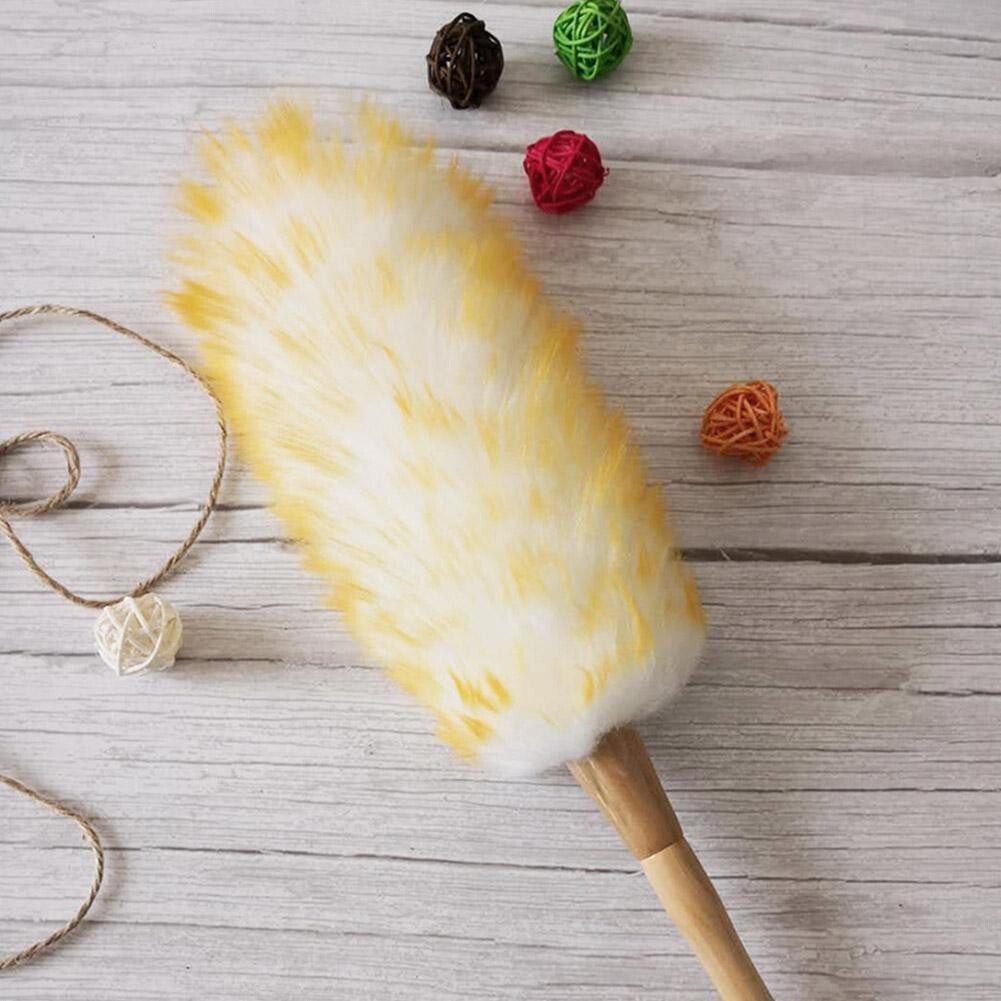 50CM Household Wool Lambswool Feather Brush Duster Dust Cleaning Wood Handle
