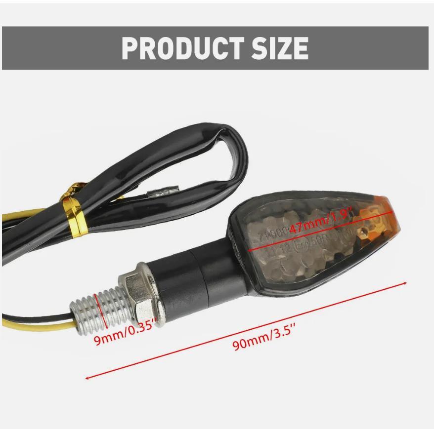2pcs Universal Mini LED Motorcycle Turn Signal Blinker Lights Amber Indicator